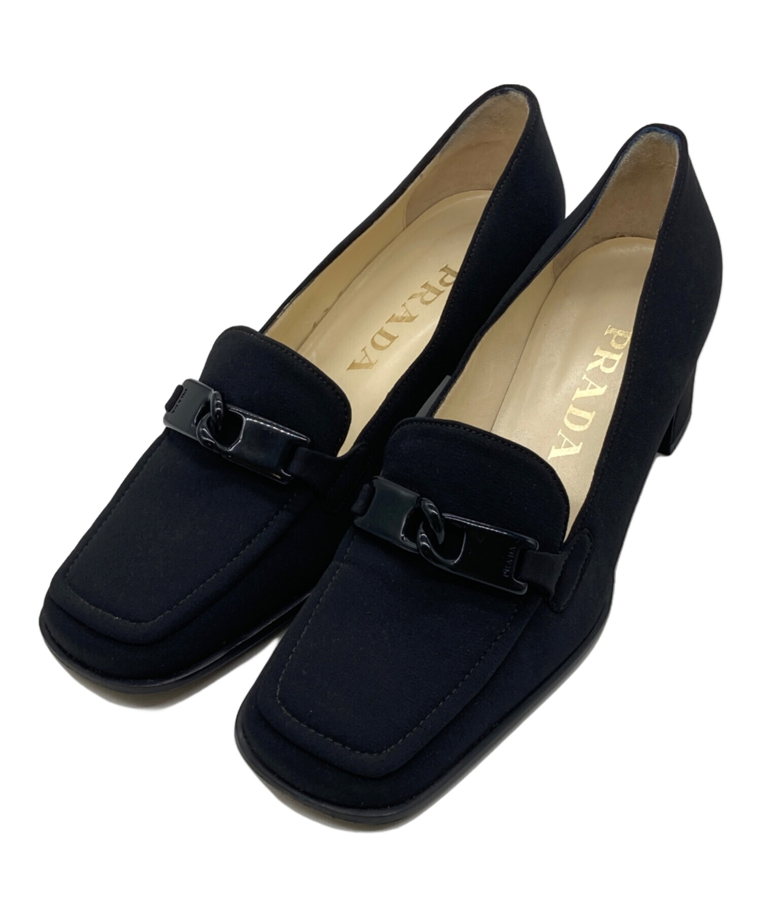 中古・古着通販】PRADA (プラダ) ローファーパンプス ブラック サイズ 