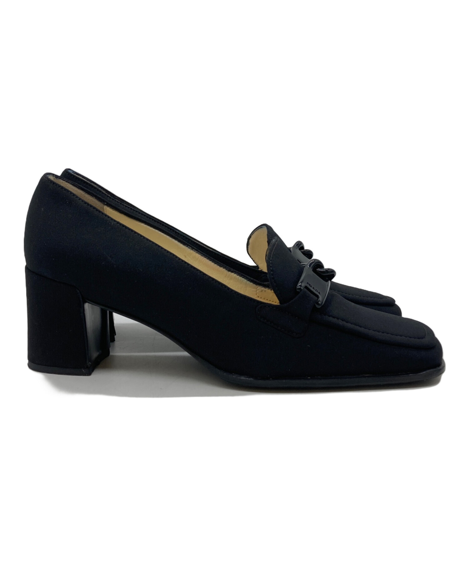 【1回使用】プラダ レディース パンプス 中古・古着通販】PRADA (プラダ) ローファーパンプス ブラック サイズ