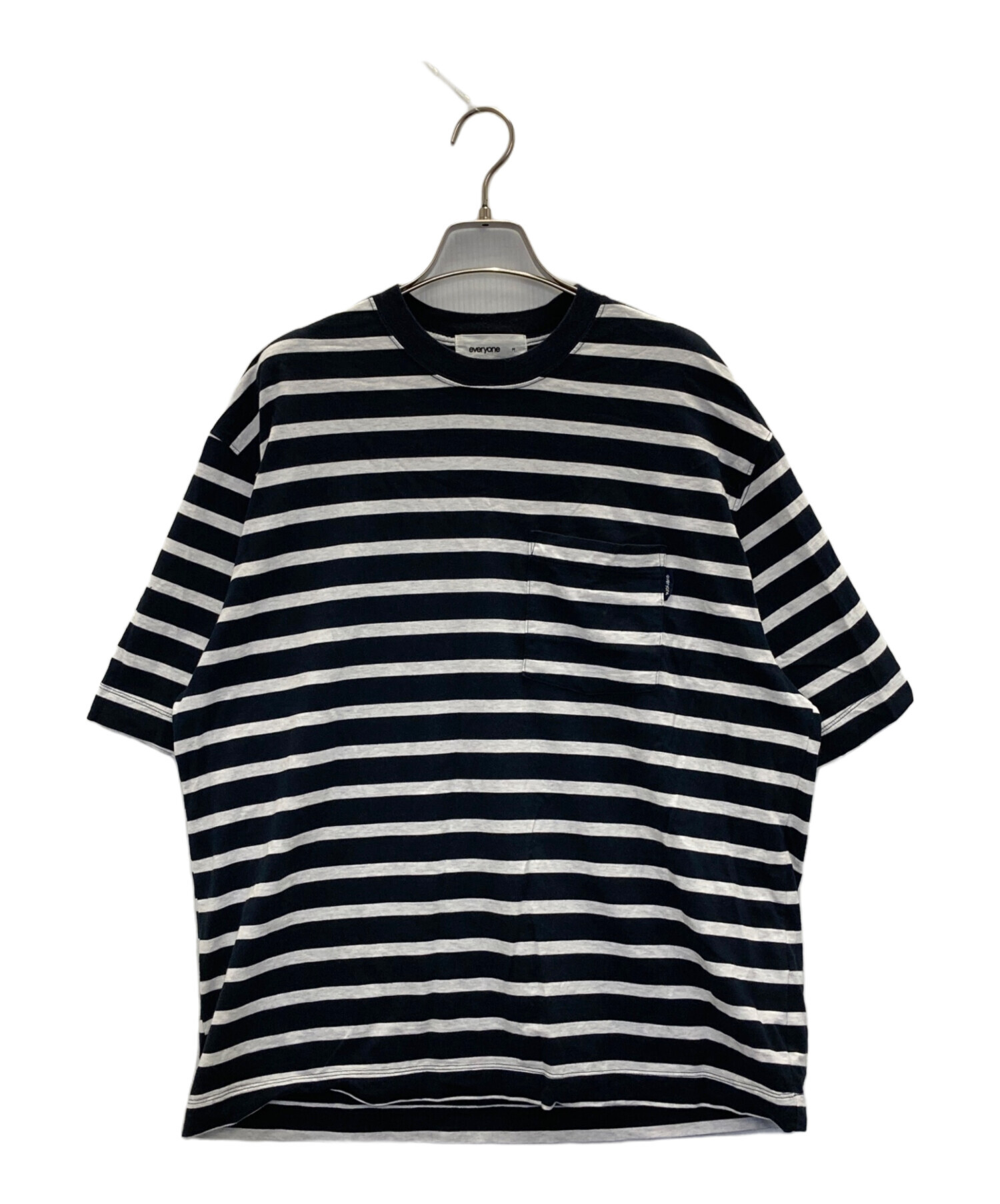 トップス everyone border short sleeve tee L NAY everyone border short sleeve tee限定ステッカー付 everyone border