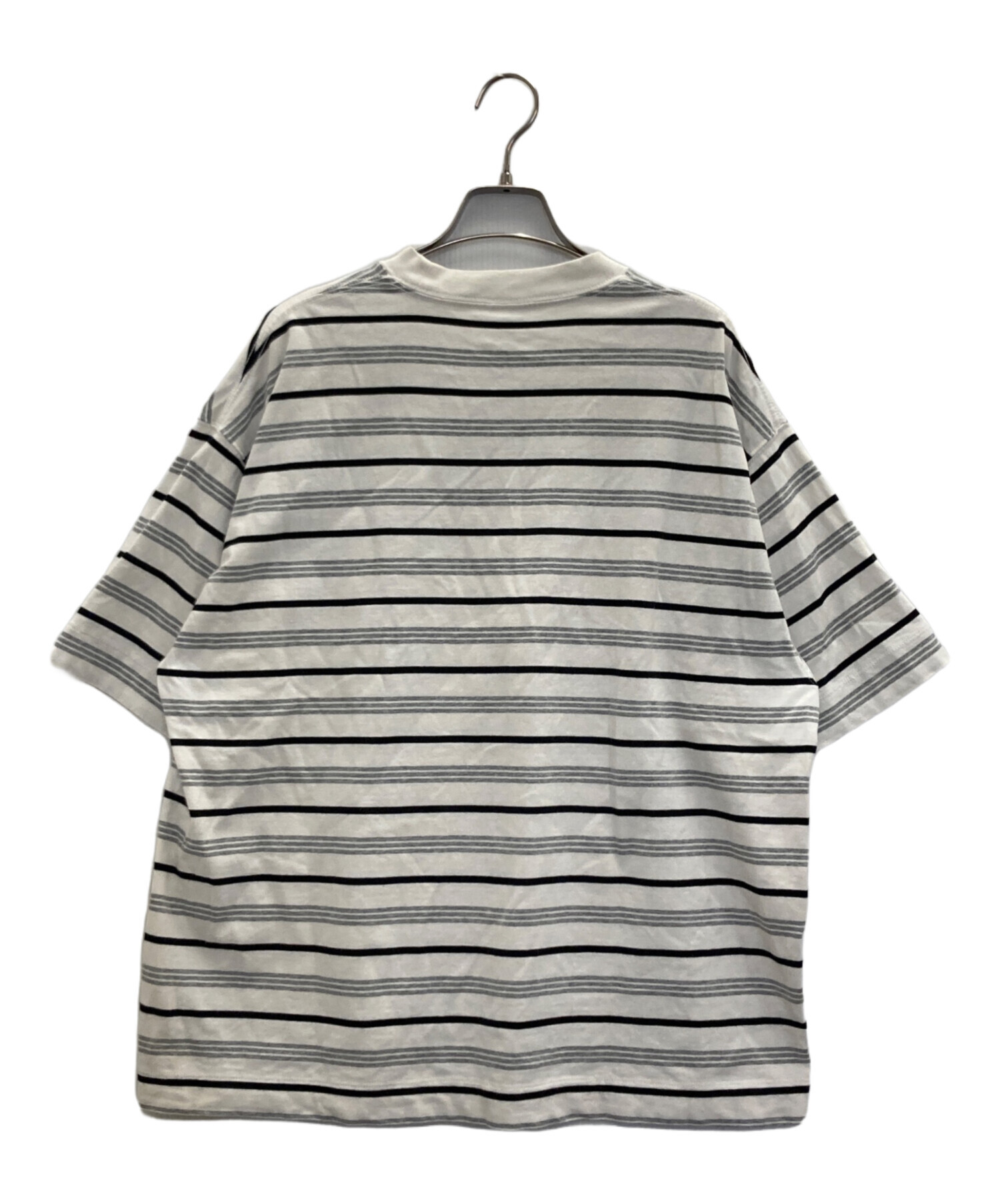 中古・古着通販】plllllleeeasse (プリーズ) ボーダーTシャツ ホワイト 