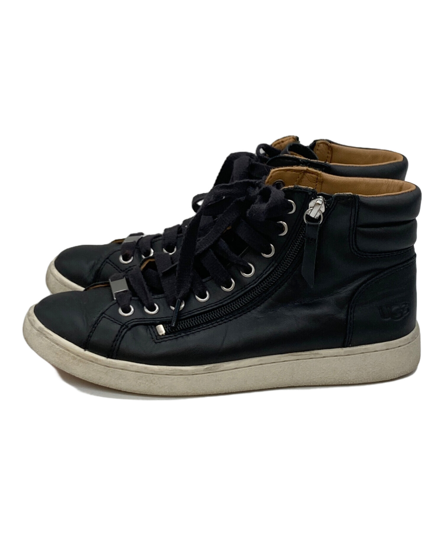 中古・古着通販】UGG (アグ) ジップハイカットスニーカー ブラック 