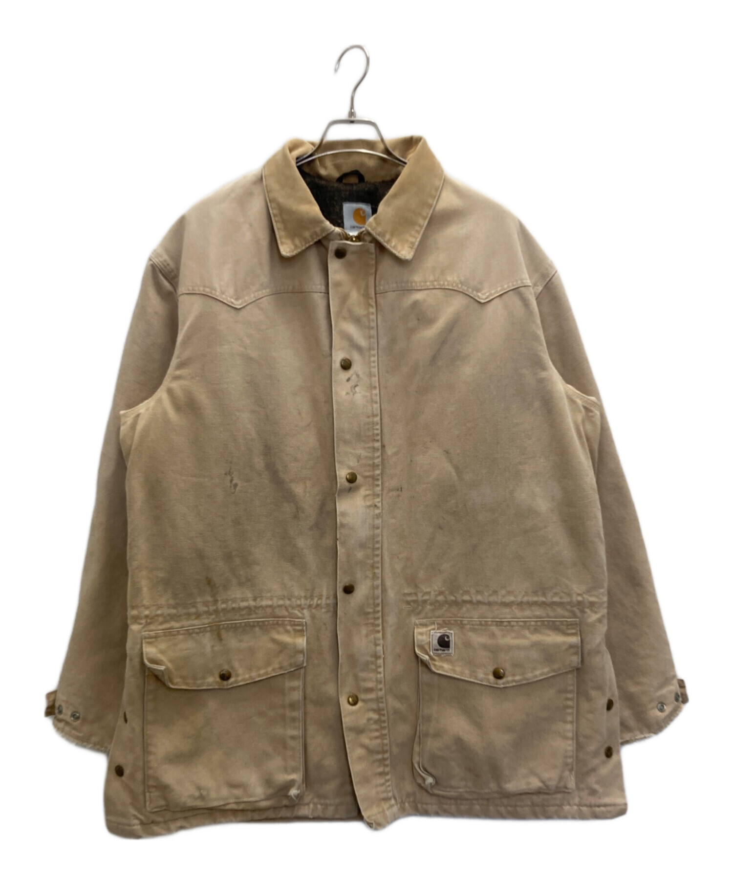 Carhartt カバーオール ダック地　ベージュ　Lサイズ　カーハート 中古・古着通販】CarHartt (カーハート) ダック地カバーオール