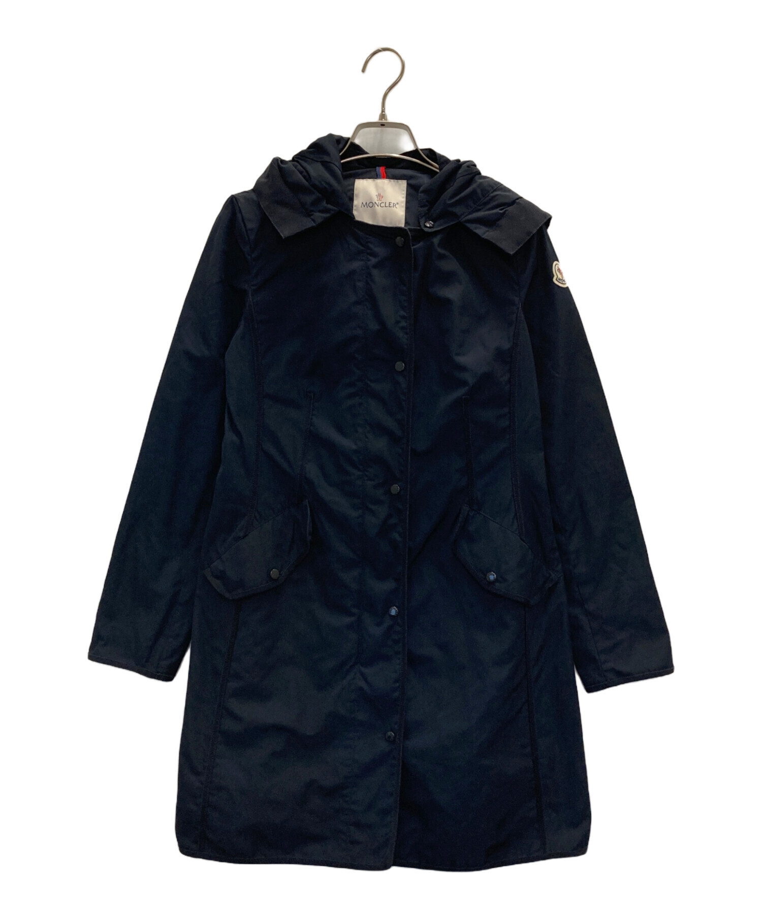 美品 モンクレールArgeline Giubbotto フード付きナイロンコート 中古・古着通販】MONCLER (モンクレール) ARGELINEコート ネイビー