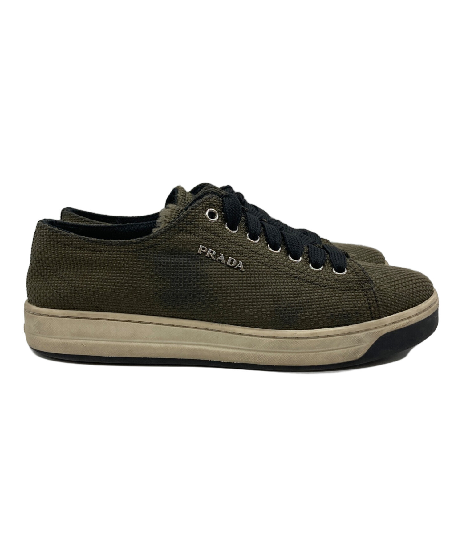中古・古着通販】PRADA (プラダ) ローカットスニーカー オリーブ 