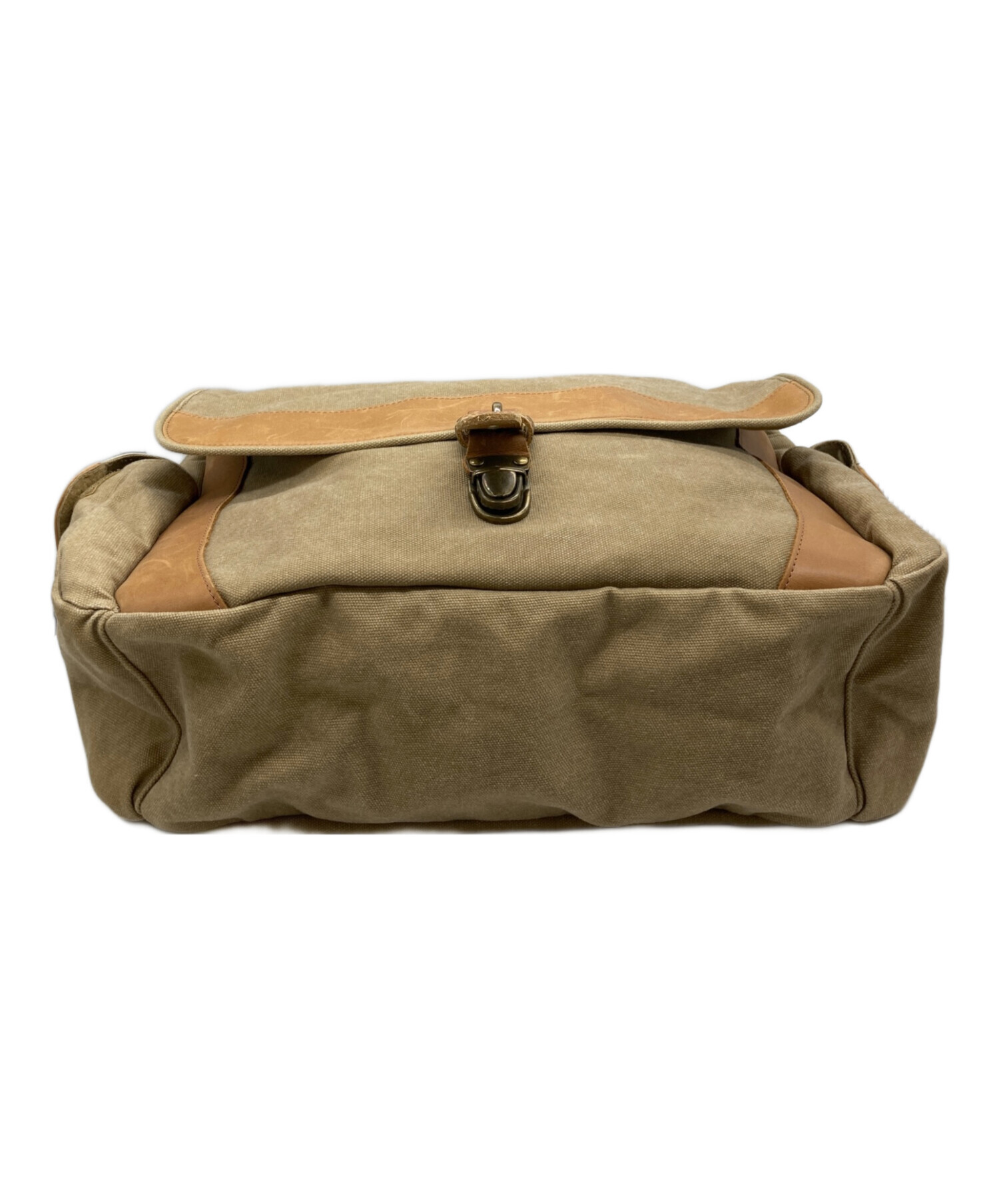LLbean ベージュ キャンバス レザー メッセンジャーバッグ 中古・古着通販】L.L.Bean (エルエルビーン) メッセンジャーバッグ