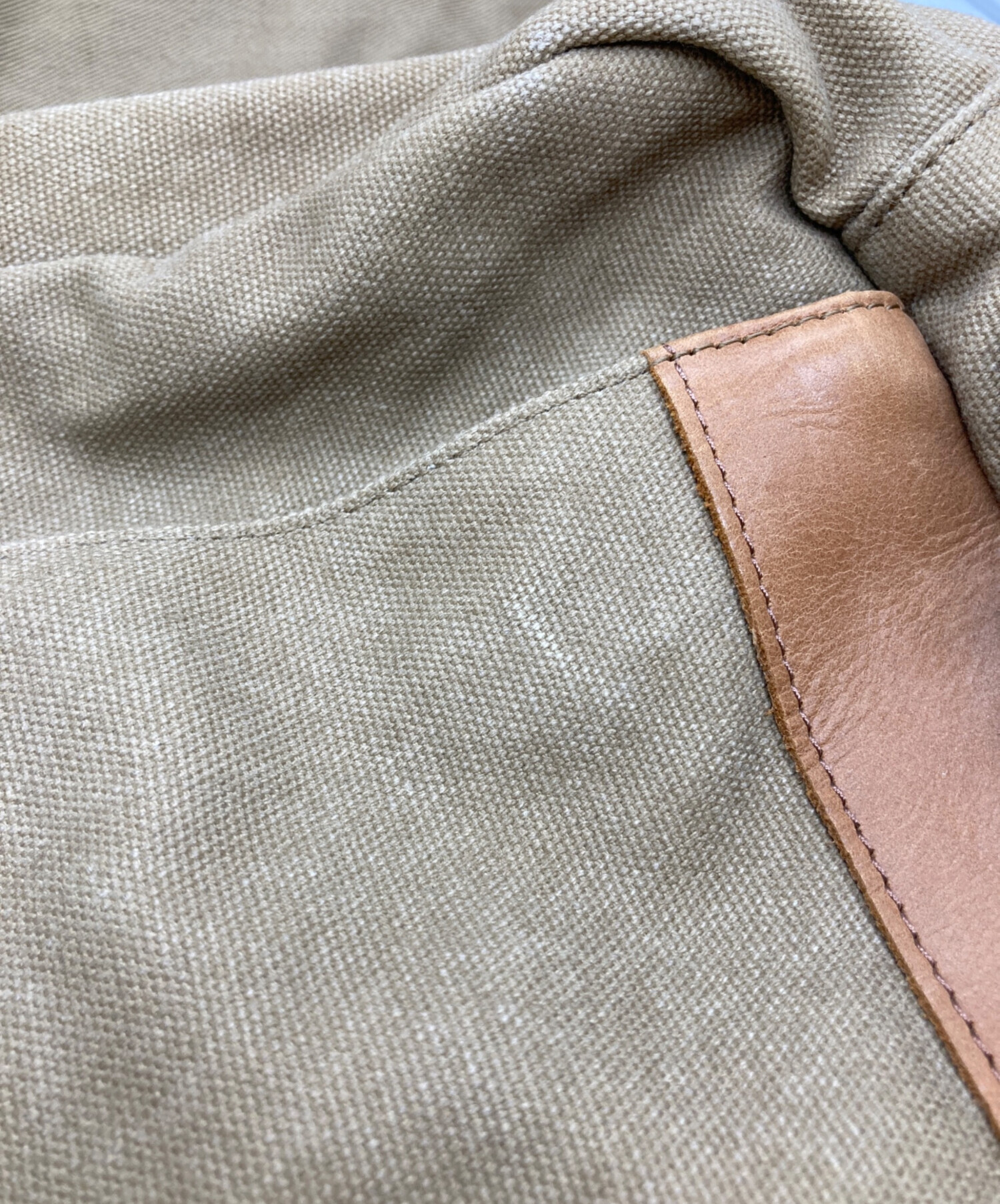 LLbean ベージュ キャンバス レザー メッセンジャーバッグ 中古・古着通販】L.L.Bean (エルエルビーン) メッセンジャーバッグ