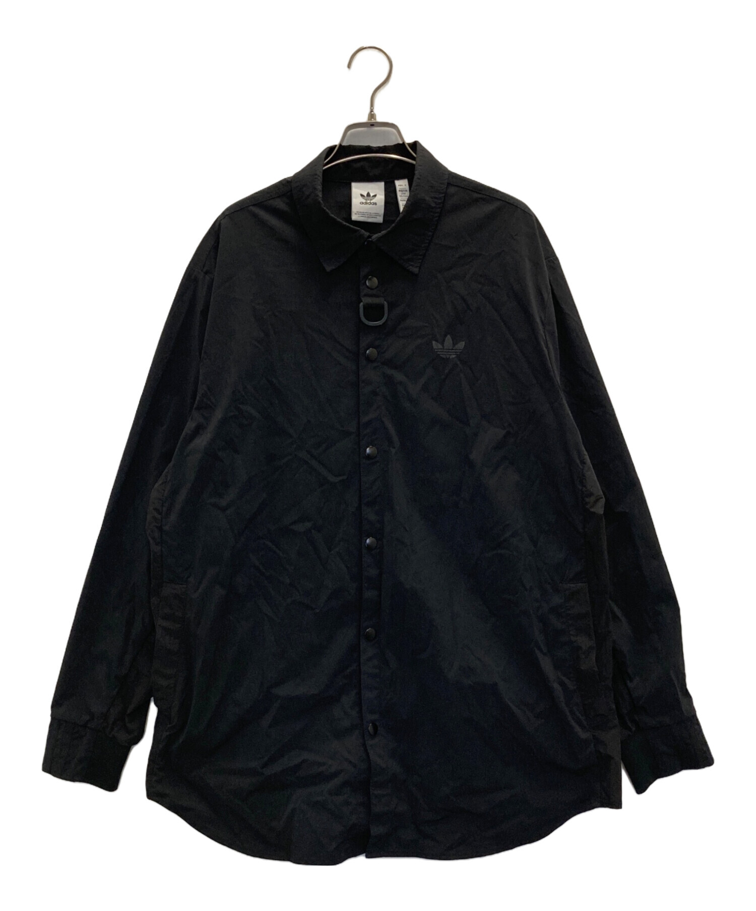 中古・古着通販】adidas (アディダス) ナイロンシャツ ブラック サイズ 
