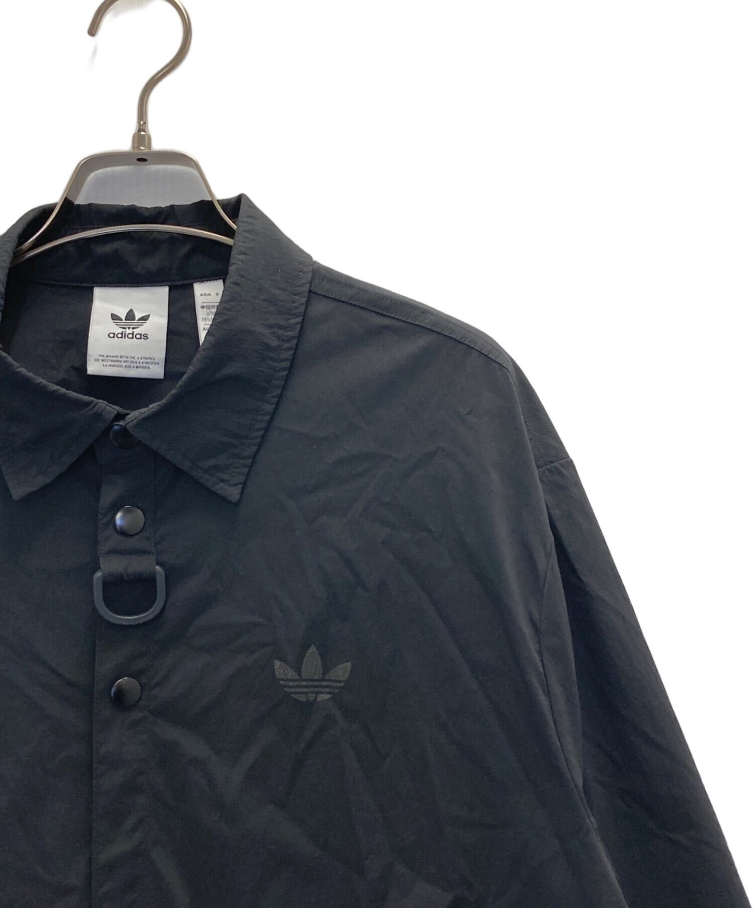 中古・古着通販】adidas (アディダス) ナイロンシャツ ブラック サイズ 