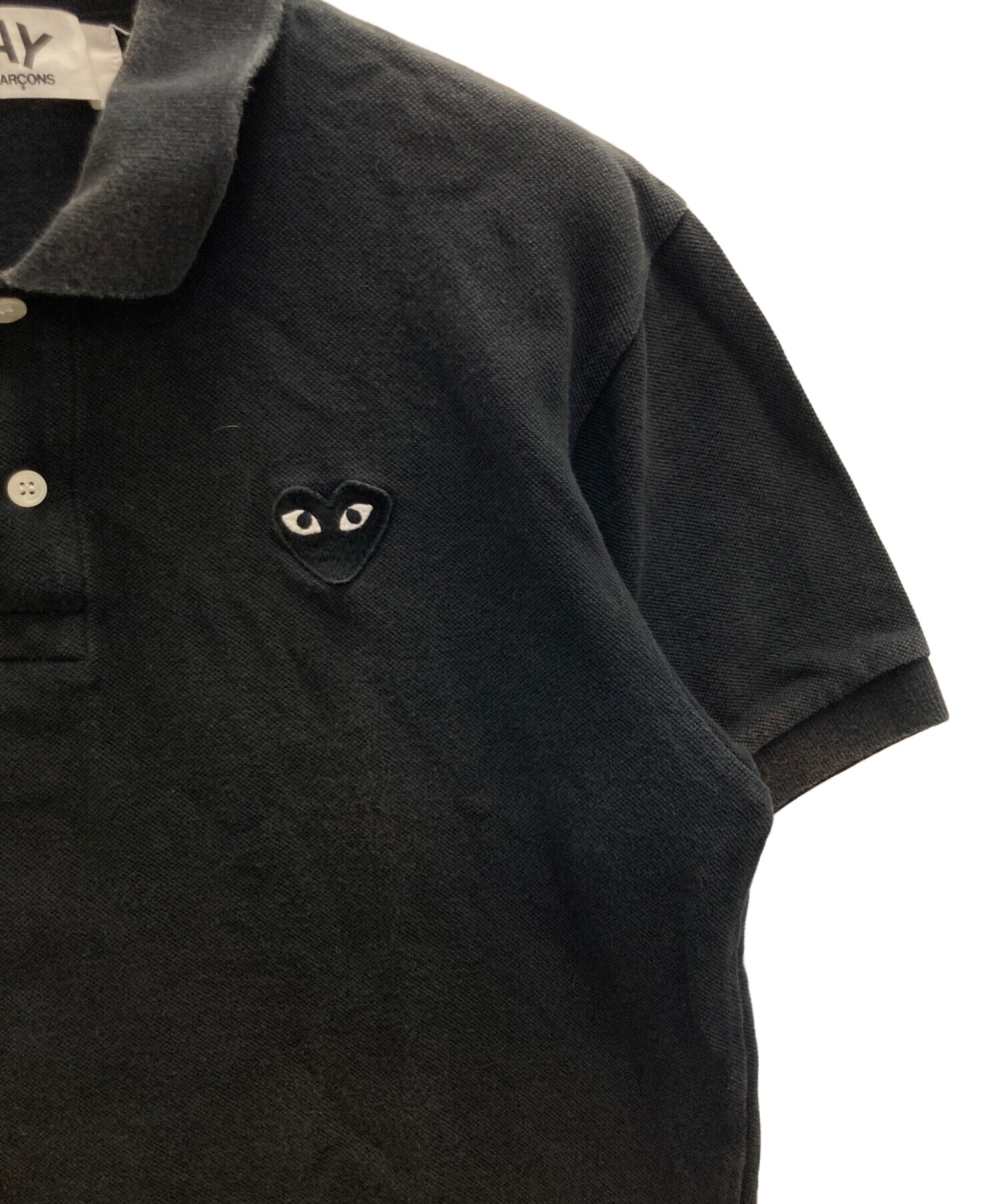 AD2012 プレイコムデギャルソン ポロシャツ ブラック PLAY COMME des GARCONS プレイ コムデギャルソン ポロシャツ