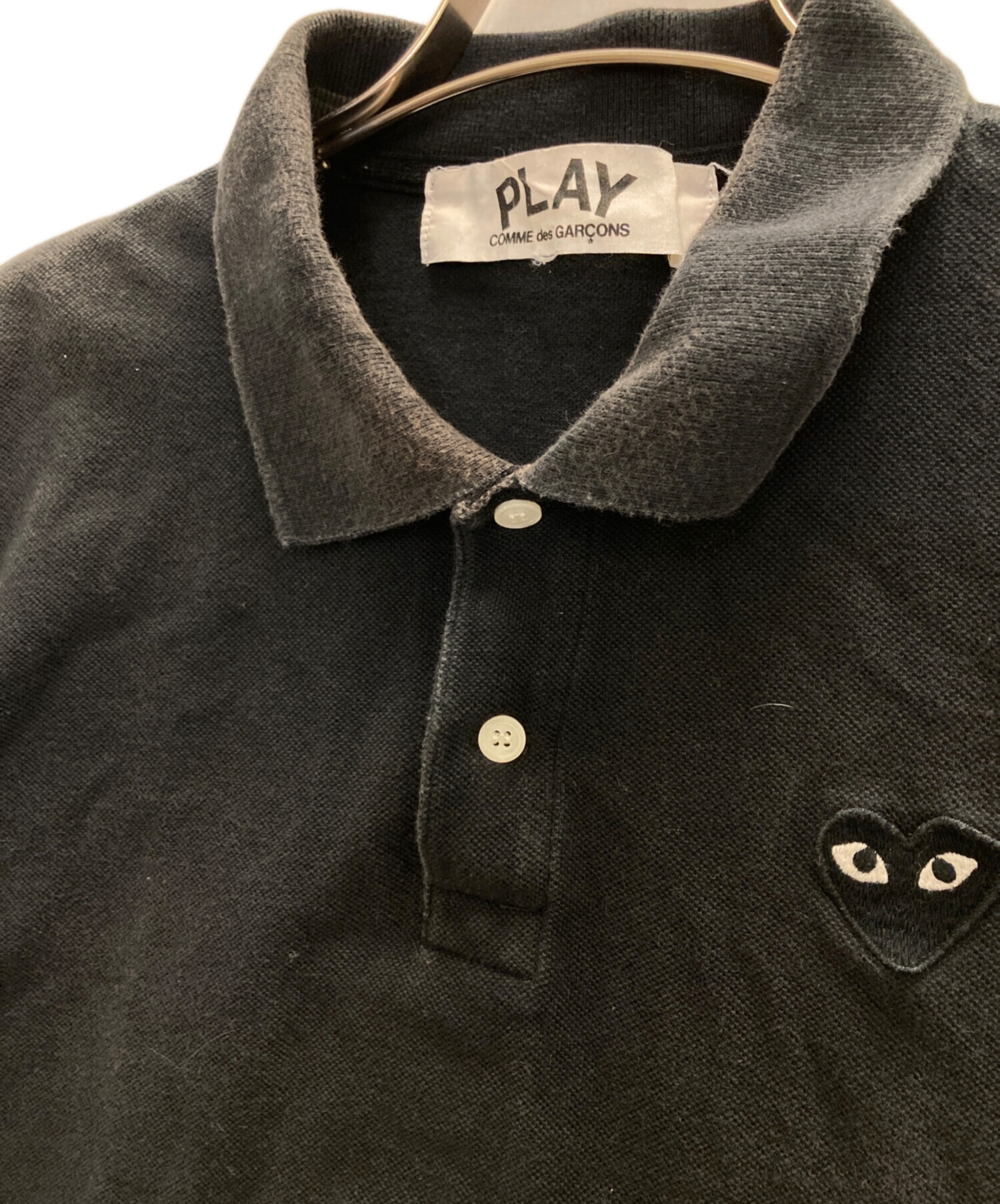 PLAY COMME des GARÇONS ブラック黒 ポロシャツ M 美品 中古・古着通販】PLAY COMME des GARCONS (プレイコムデギャルソン