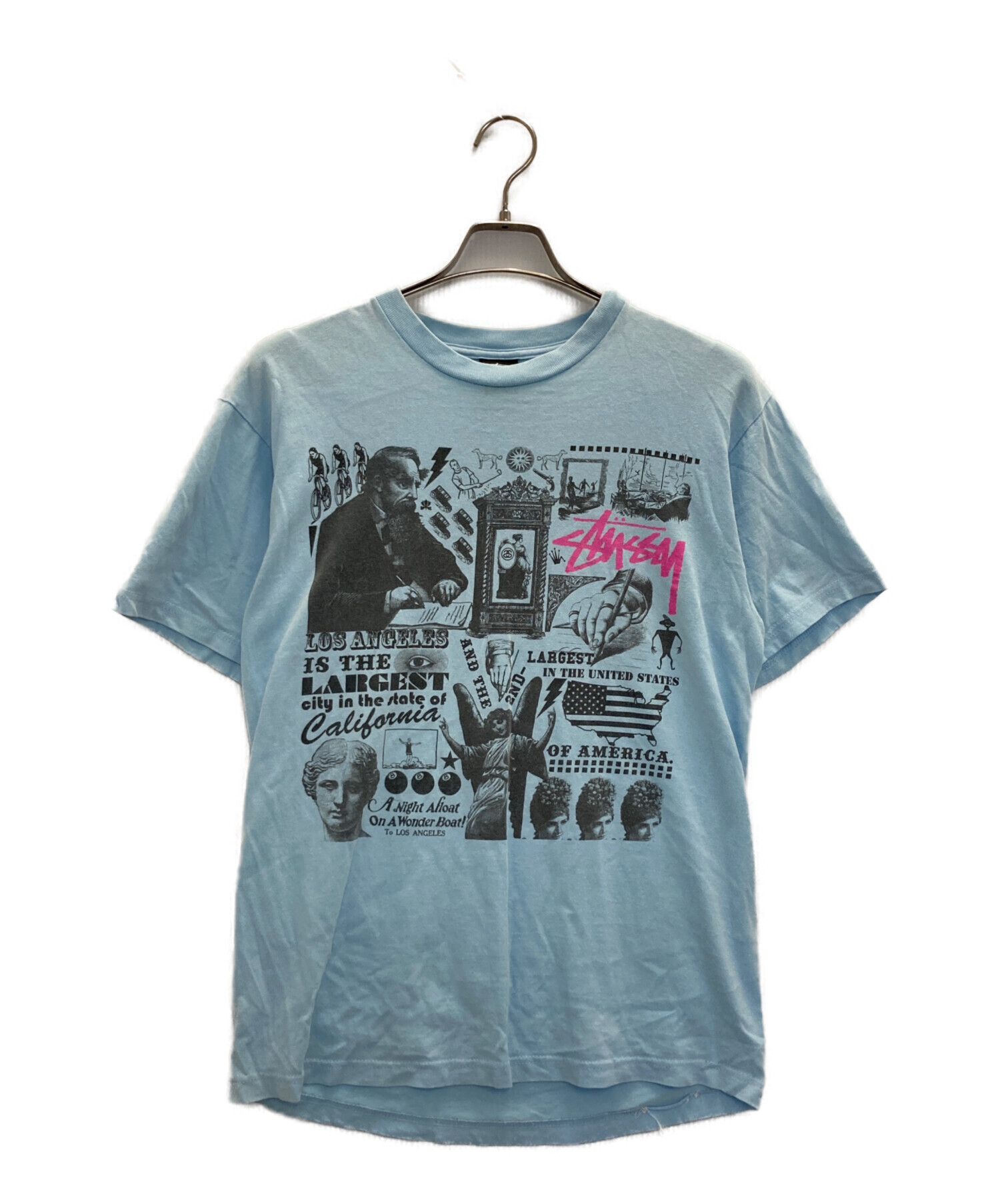古着 stussyTシャツ 中古・古着通販】stussy (ステューシー) プリントTシャツ スカイブルー