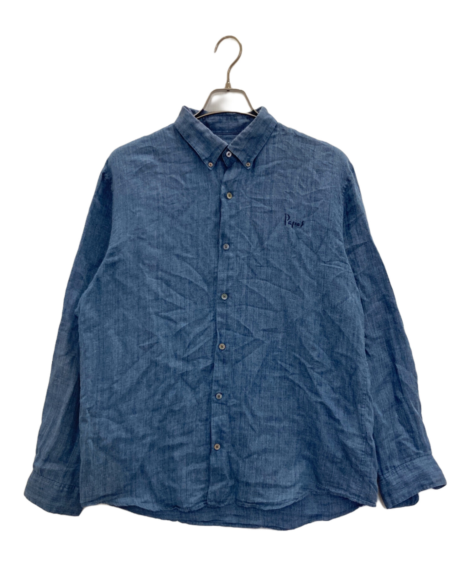 その他 papas 中古・古着通販】PAPAS (パパス) コットンリネンシャツ ブルー サイズ