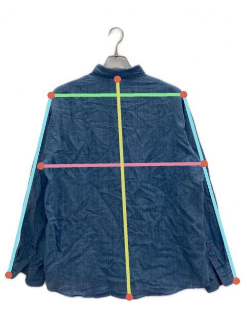 中古・古着通販】PAPAS (パパス) コットンリネンシャツ ブルー サイズ