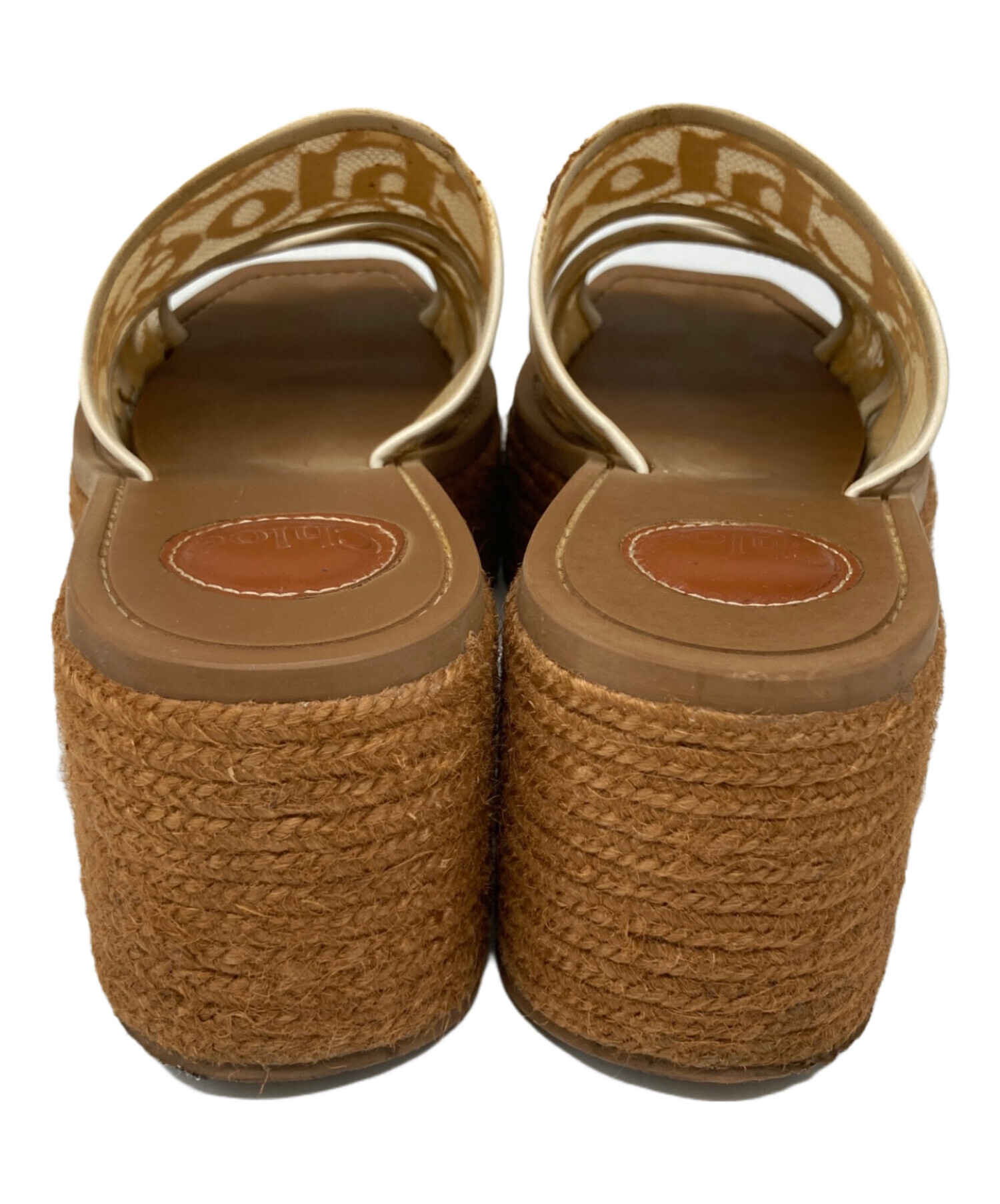 中古・古着通販】Chloe (クロエ) ウェッジソールサンダル ベージュ 中古・古着通販】Chloe (クロエ) ウェッジソールサンダル ベージュ
