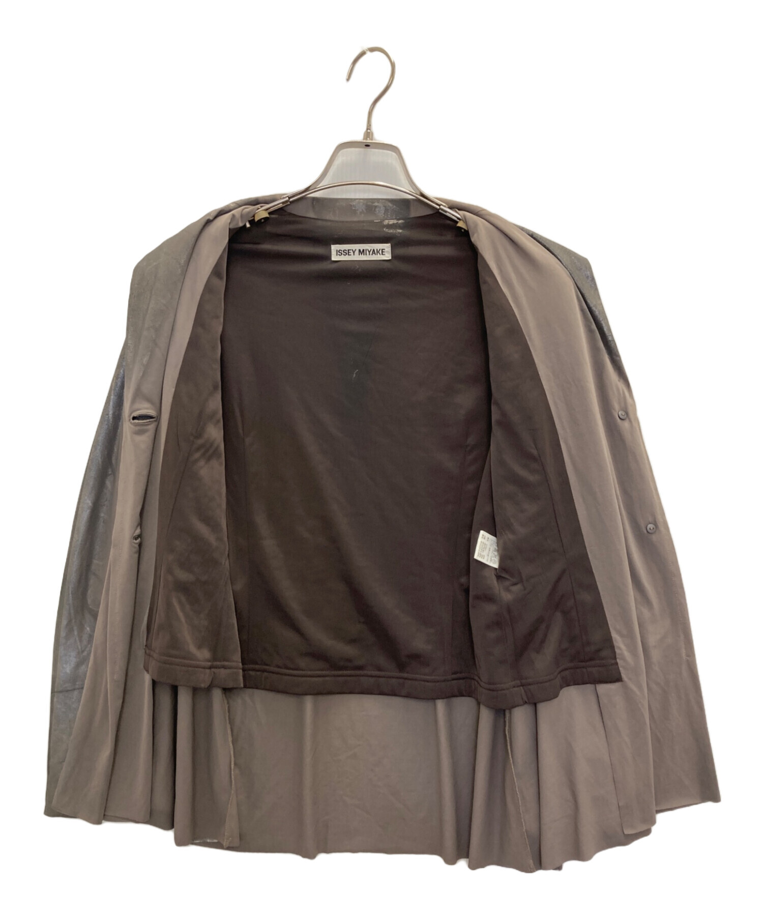 ISSEY MIYAKE ジャケット ジャンパー シワ加工 絞り HaaT ISSEY MIYAKE イッセイミヤケ シワ加工 シャツジャケット 比翼