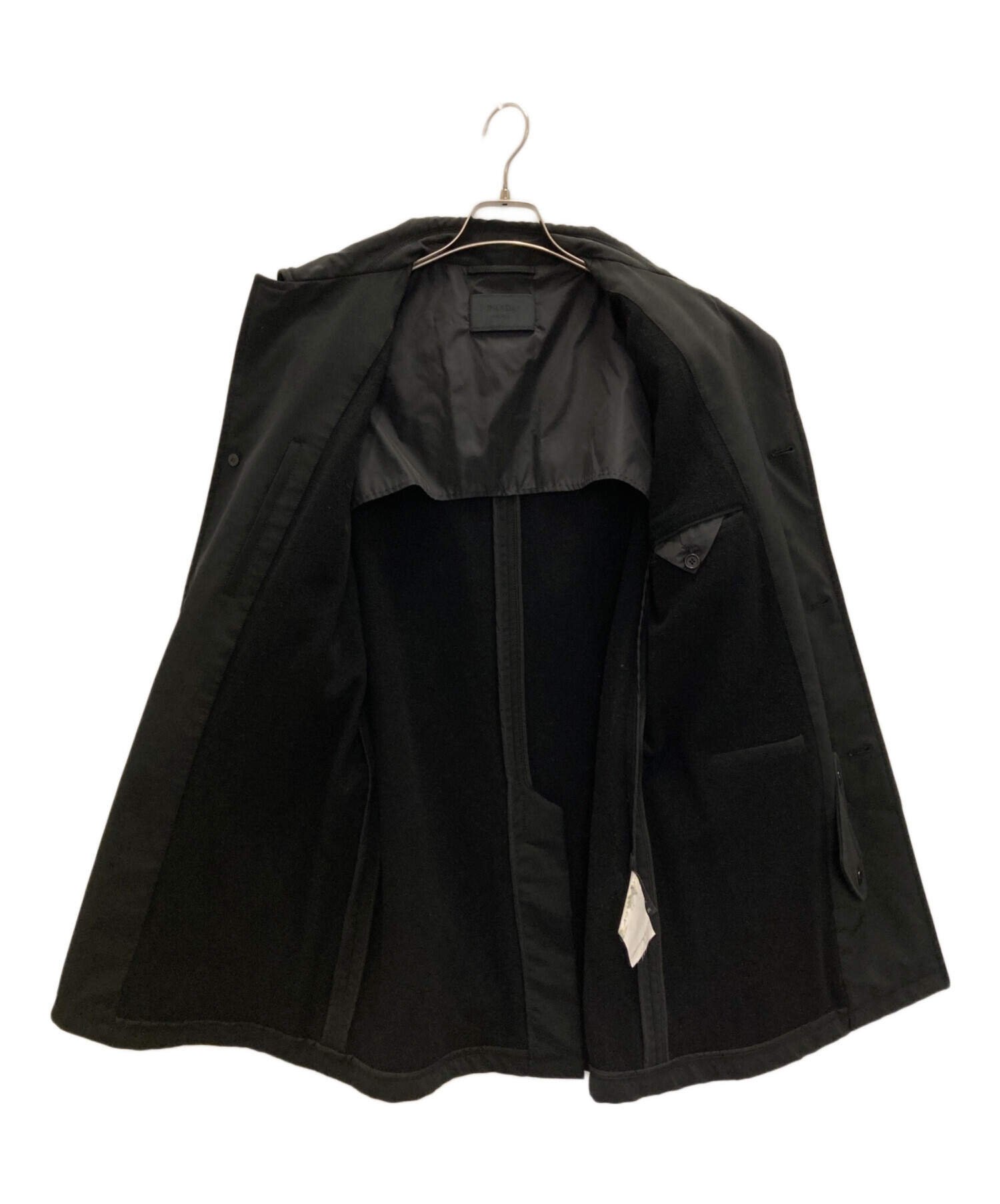 中古・古着通販】PRADA (プラダ) 比翼コート ブラック サイズ:48