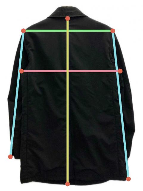 prada 2007aw 比翼デザインコート 中古・古着通販】PRADA (プラダ) 比翼コート ブラック サイズ:48