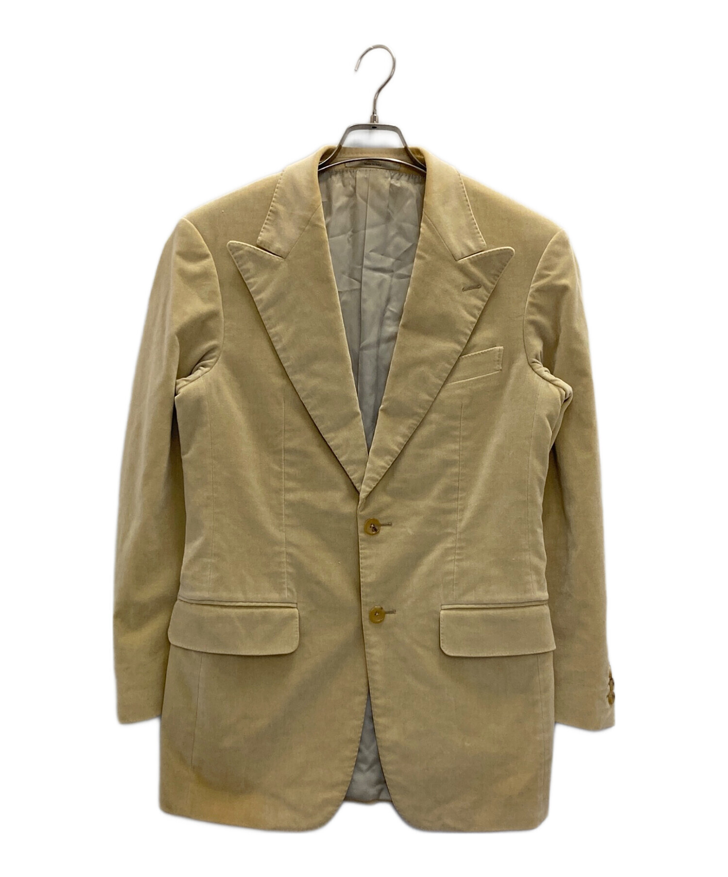 Gucci ベージュ テーラードジャケット イタリア製 中古・古着通販】GUCCI (グッチ) コットンベロアテーラードジャケット
