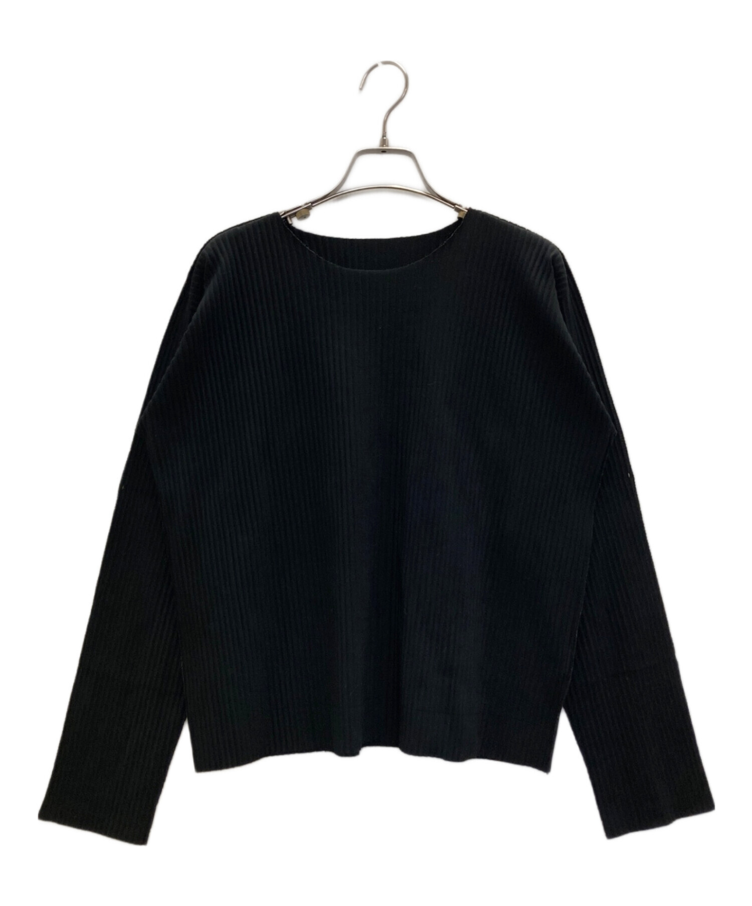 ミーイッセイミヤケ me ISSEY MIYAKE カットソー プリーツ 黒 中古・古着通販】me ISSEY MIYAKE (ミーイッセイ ミヤケ) プリーツ