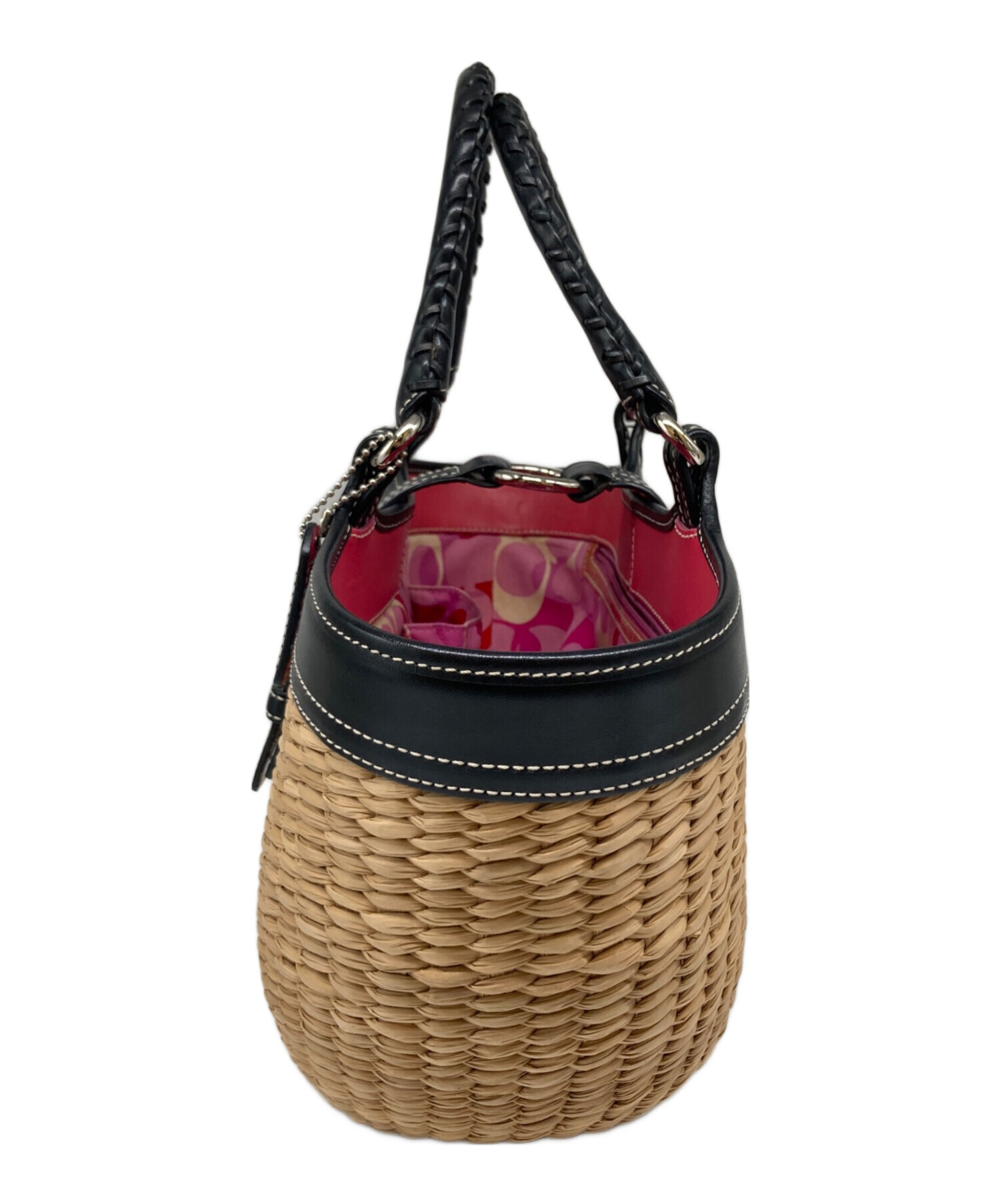中古・古着通販】COACH (コーチ) カゴバッグ ベージュ×ブラック 