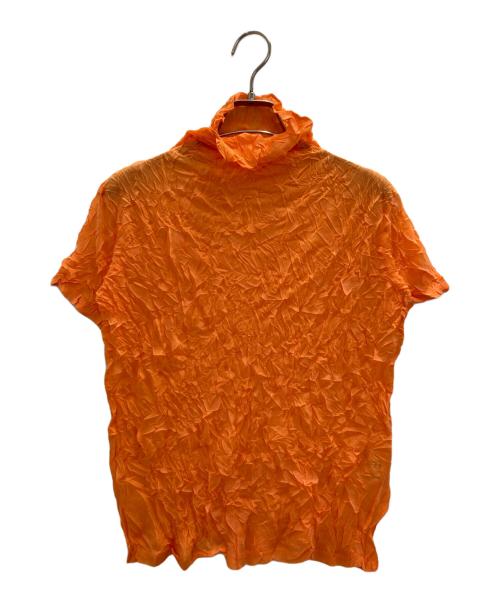 【希少】イッセイミヤケ　プリーツ　グラデーション　変形　ジレ　オレンジ 中古・古着通販】ISSEY MIYAKE PLEATS (T.) (イッセイミヤケ プリーツ