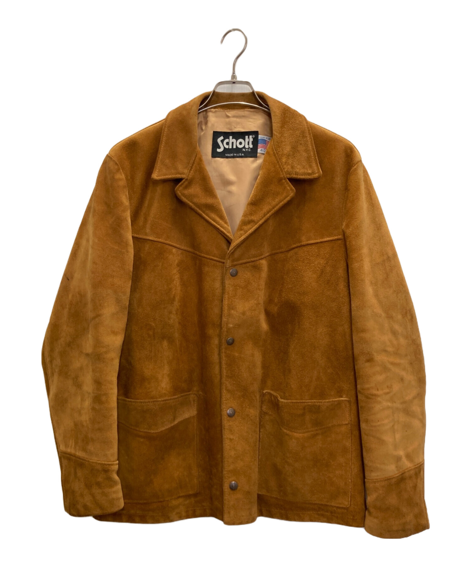 Schott　ショット　size40　スエードジャケット　ブラウン　美品 中古・古着通販】Schott (ショット) ウエスタンスエードジャケット