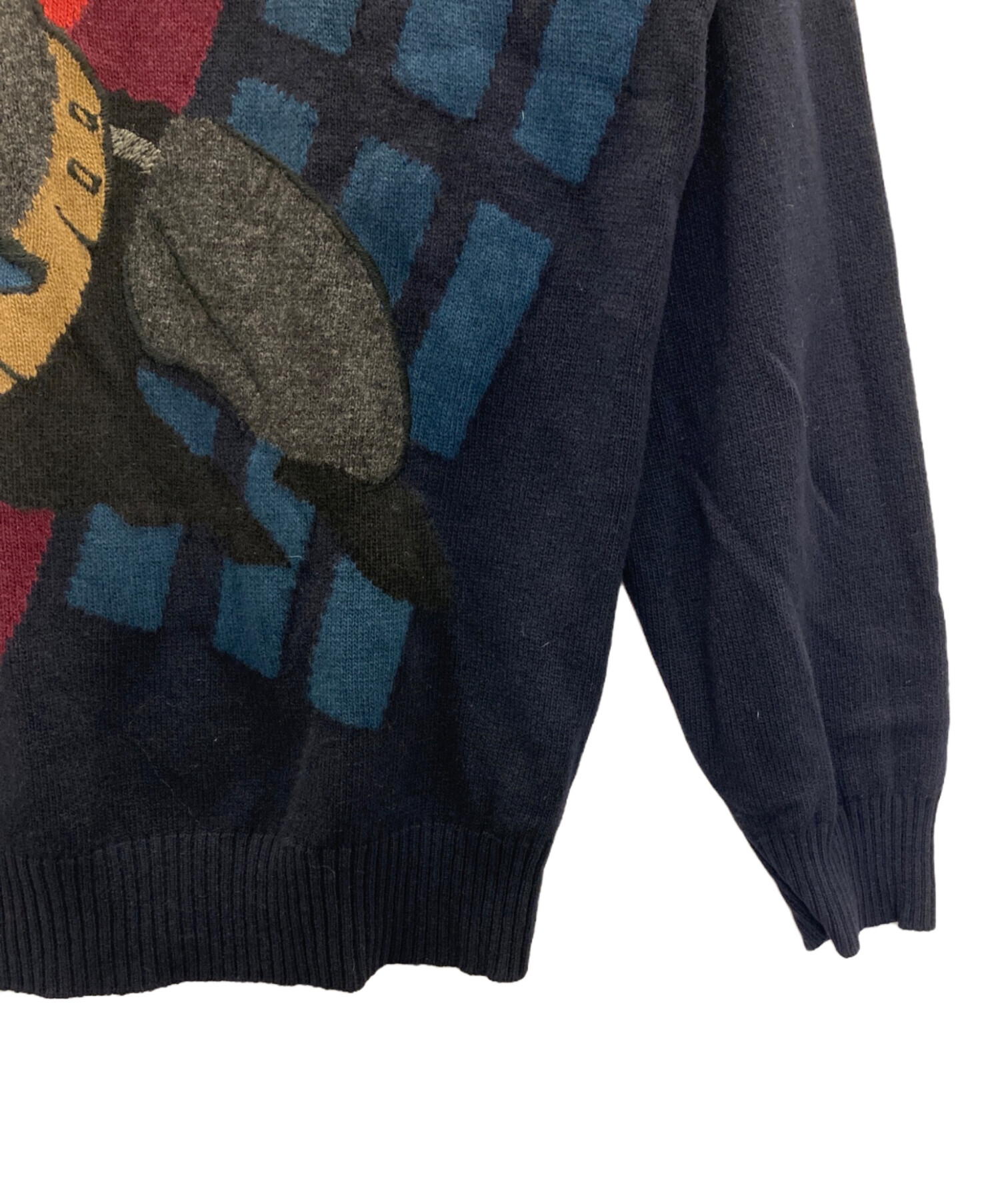 ICEBERG HISTORY アイスバーグヒストリー バットマン カーディガン 中古・古着通販】ICEBERG (アイスバーグ) バッドマンニット ネイビー