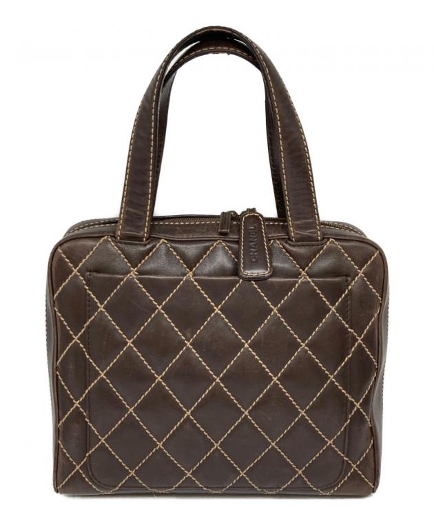 中古・古着通販】CHANEL (シャネル) ワイルドステッチバッグ ブラウン