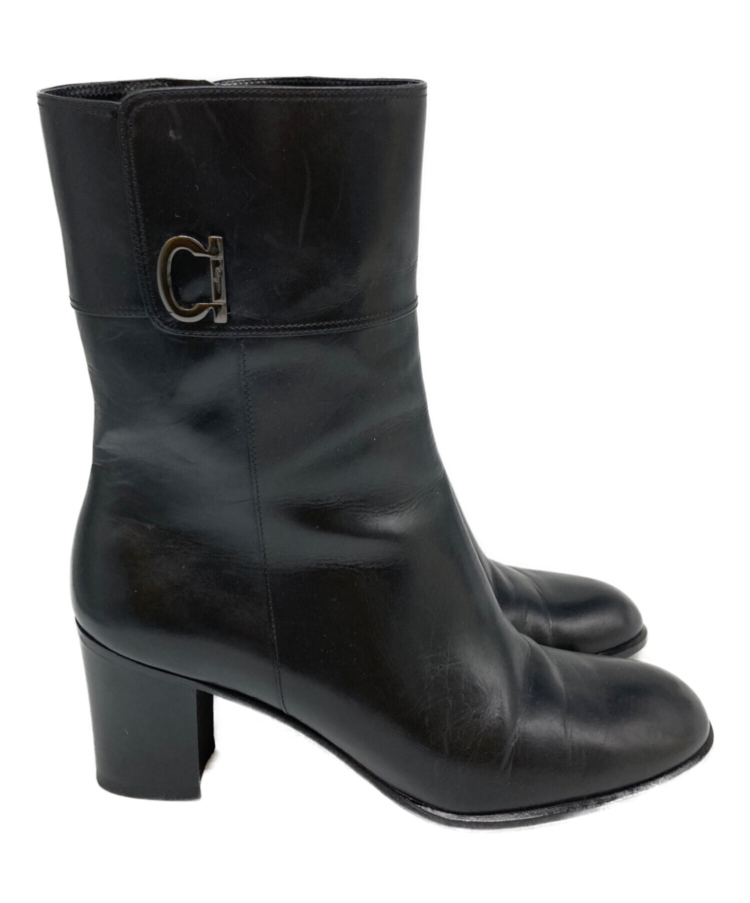 美品✨サルヴァトーレフェラガモ アンクルブーツブーツ サイドジップ 黒 27.5 中古・古着通販】Salvatore Ferragamo (サルヴァトーレ フェラガモ