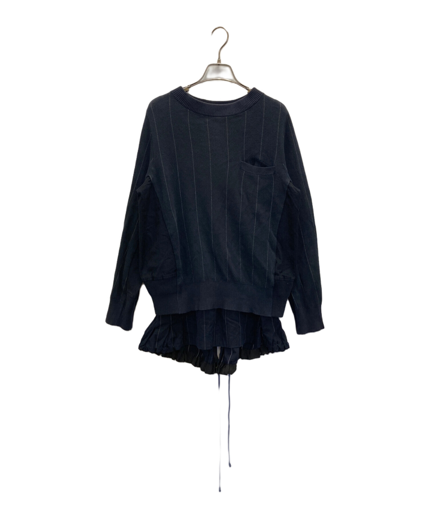 新品　sacai 2ウェイドッキングジャケットワンピース 中古・古着通販】sacai (サカイ) 異素材ドッキングワンピース ネイビー