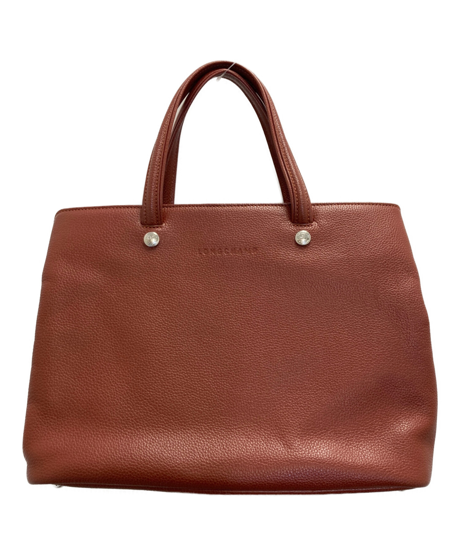 中古・古着通販】LONGCHAMP (ロンシャン) 2wayレザーバッグ ブラウン 