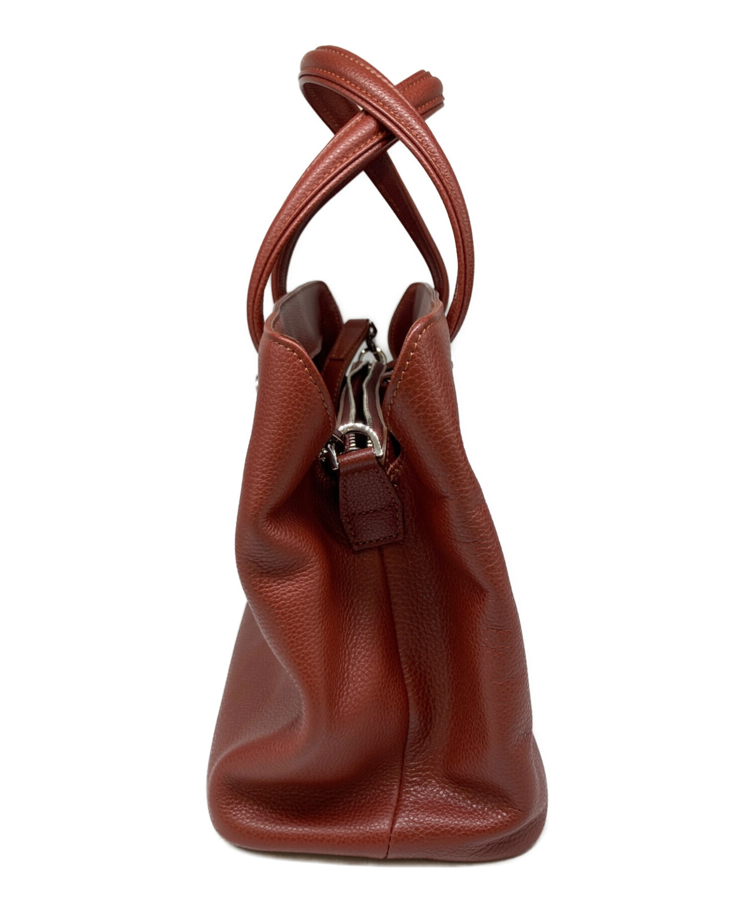 中古・古着通販】LONGCHAMP (ロンシャン) 2wayレザーバッグ ブラウン