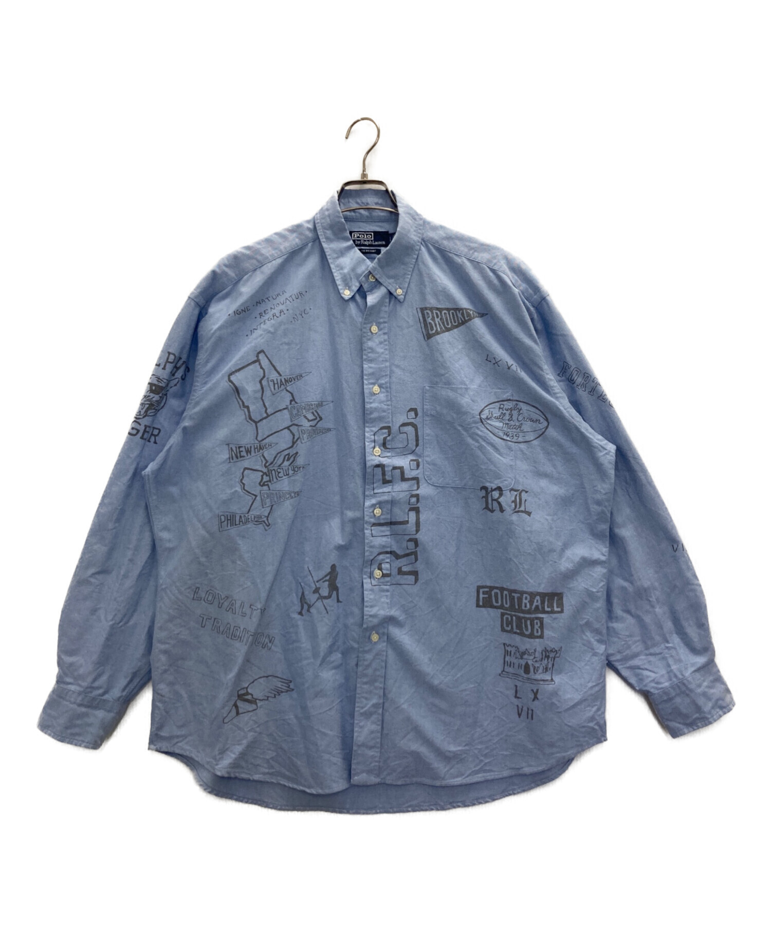 Ralph Lauren ペイント加工シャツ オックスフォード一点物風アート古着 中古・古着通販】POLO RALPH LAUREN (ポロ・ラルフローレン) Heritage