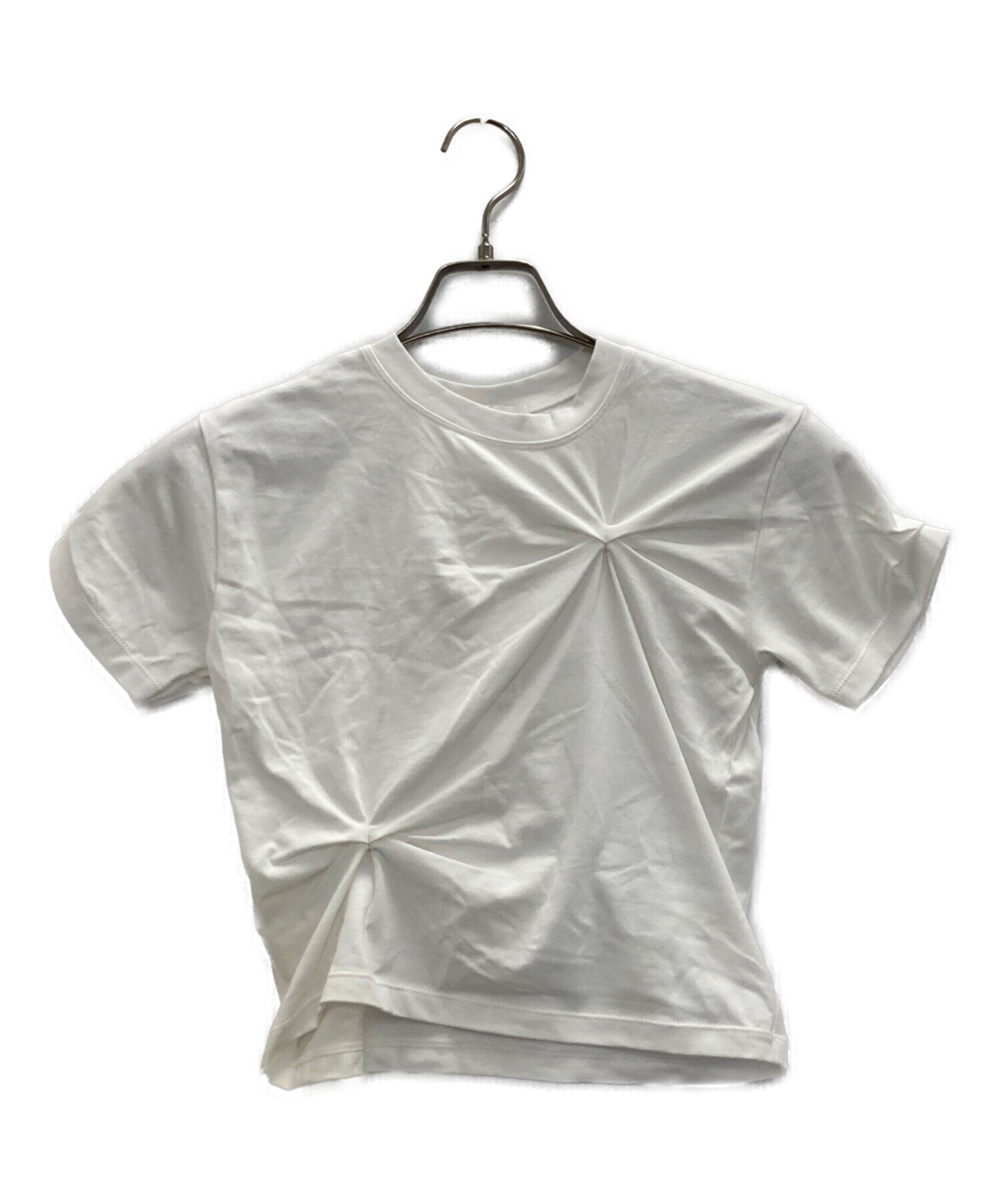 中古・古着通販】MANOF (マノフ) TUCK CUT TOPS ホワイト サイズ:FREE 
