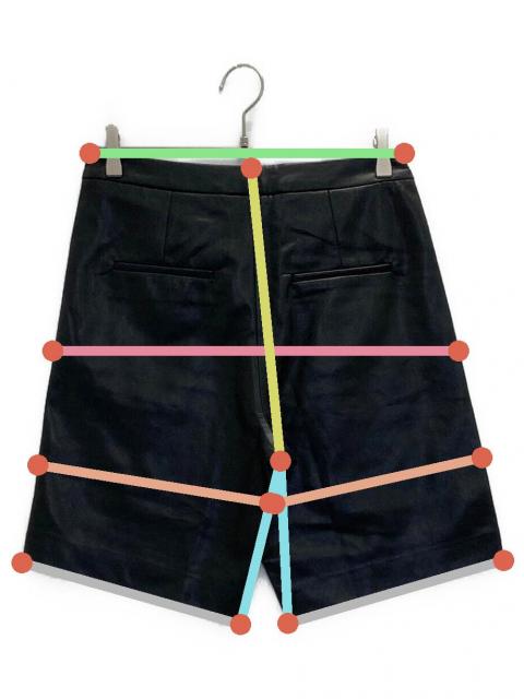 中古・古着通販】ok.soon (オクスン) エコレザーハーフパンツ ブラック