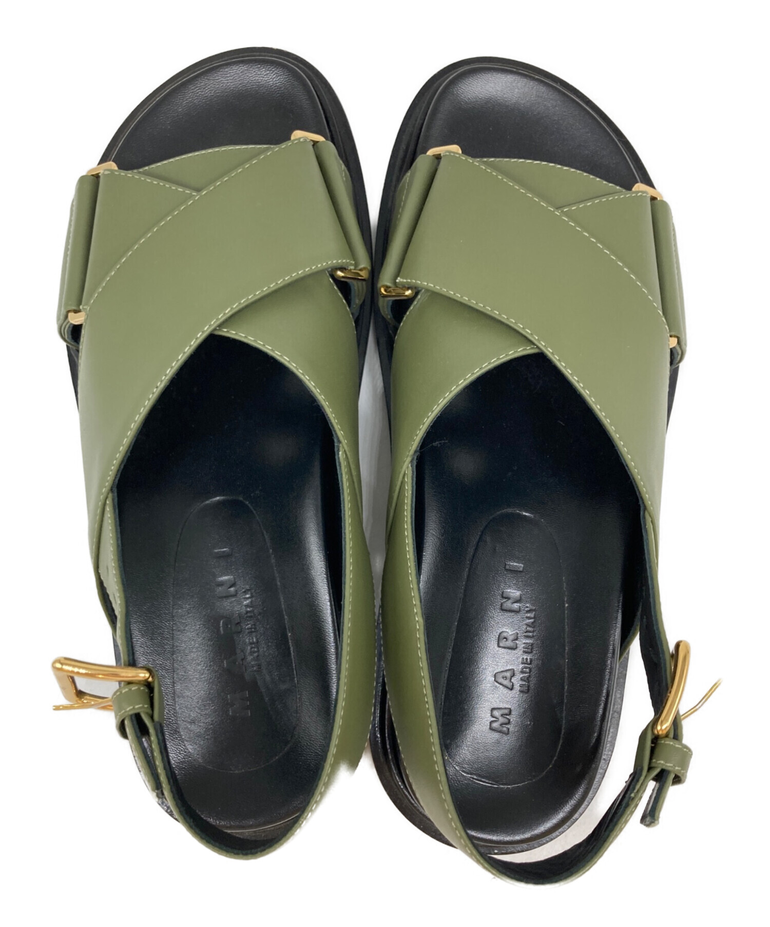 美品　MARNI マルニ　グリーンサンダル 中古・古着通販】MARNI (マルニ) スベット クリスクロスサンダル