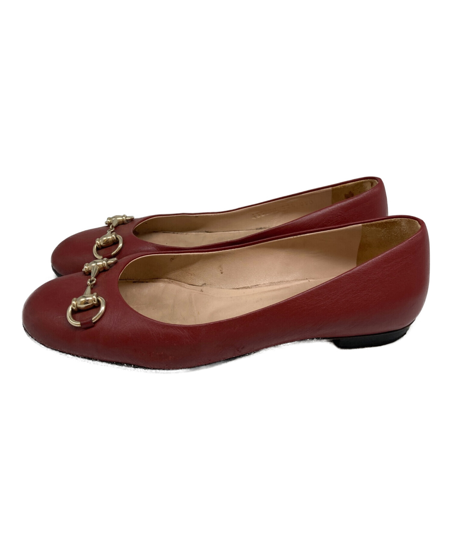 中古・古着通販】GUCCI (グッチ) フラットパンプス レッド サイズ:37 2