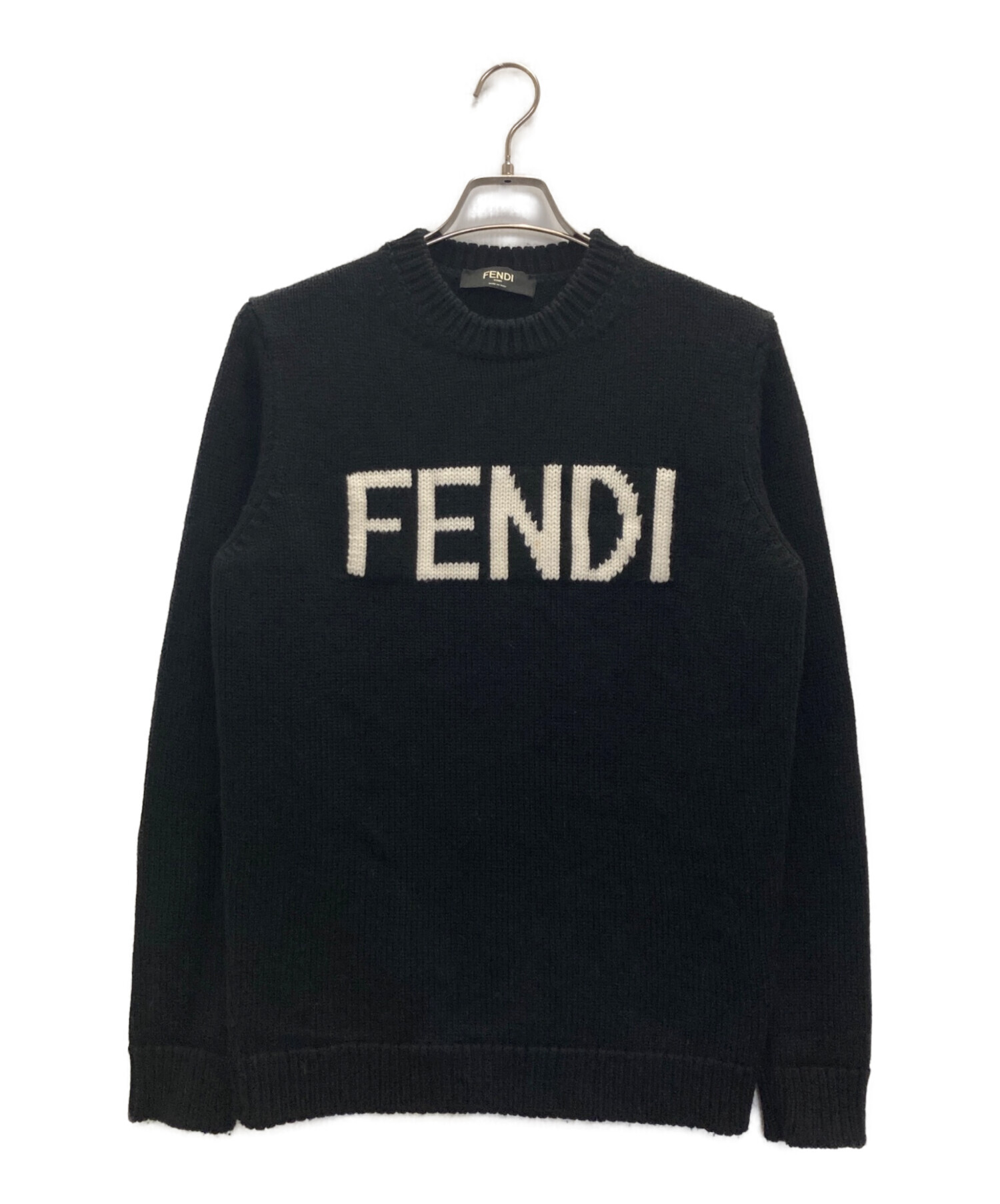 中古・古着通販】FENDI (フェンディ) ロゴニット ブラック サイズ:50 