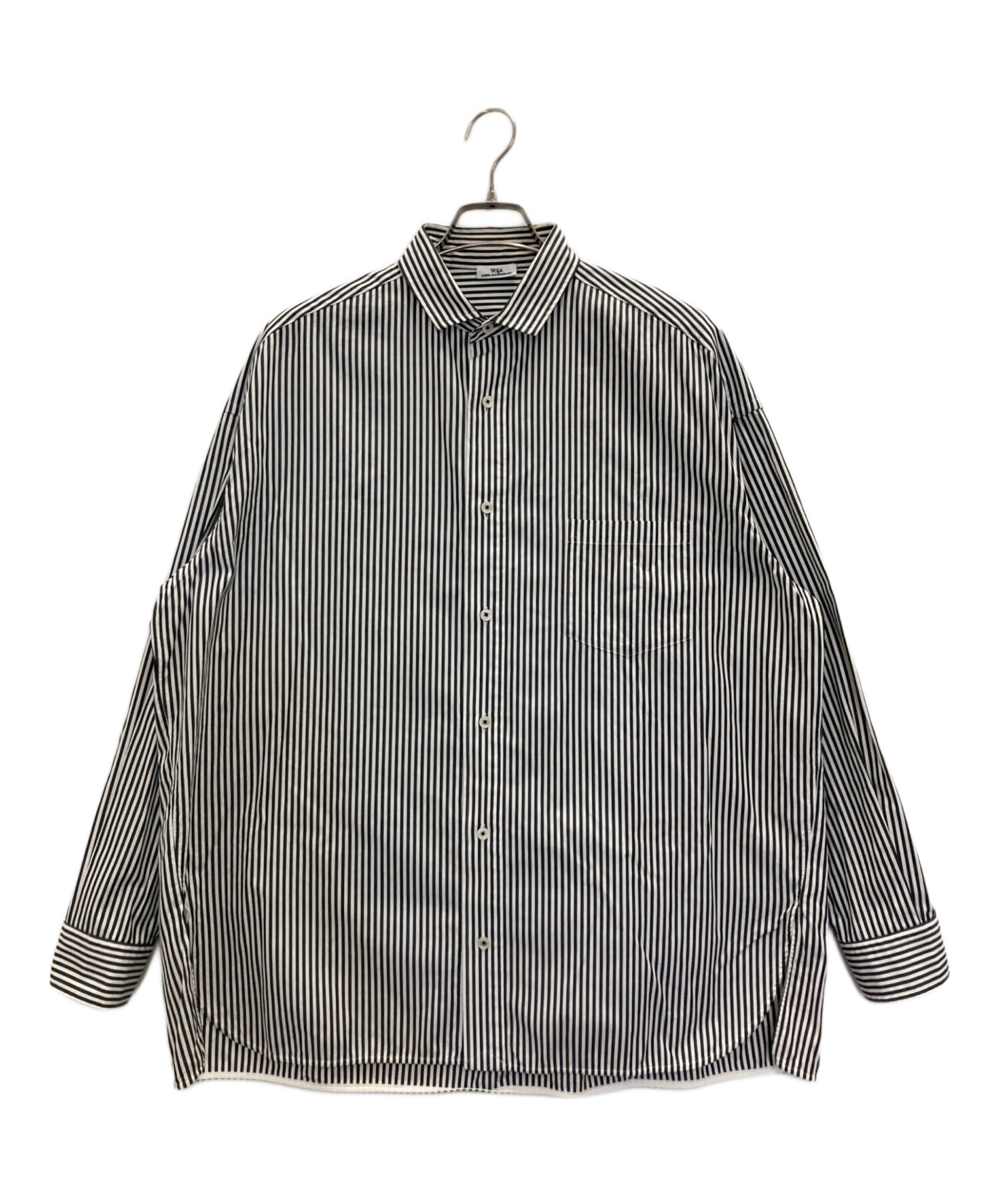 中古・古着通販】TICCA (ティッカ) ストライプシャツ ブラック サイズ