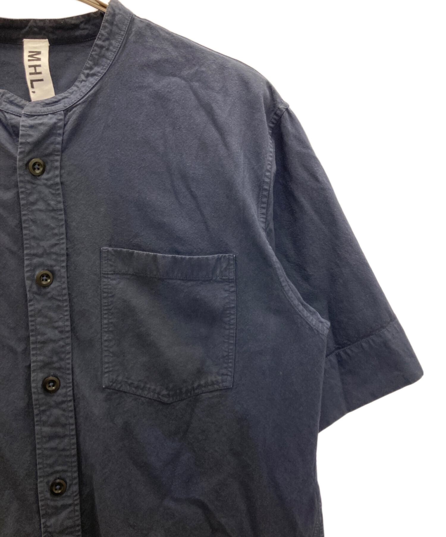 中古・古着通販】MHL (エムエイチエル) 半袖シャツ ネイビー サイズ:L