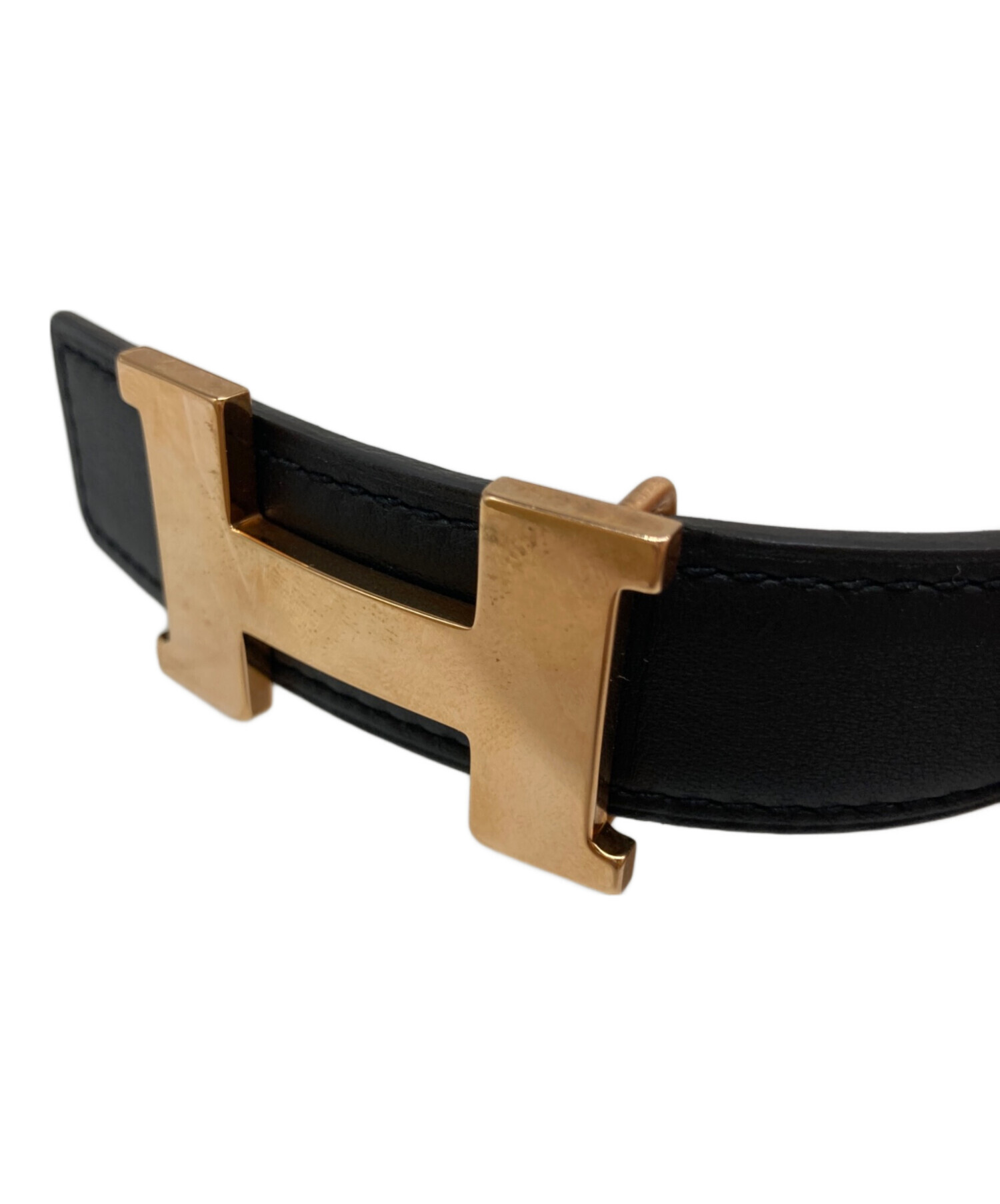 中古・古着通販】HERMES (エルメス) レザーベルト ブラック サイズ