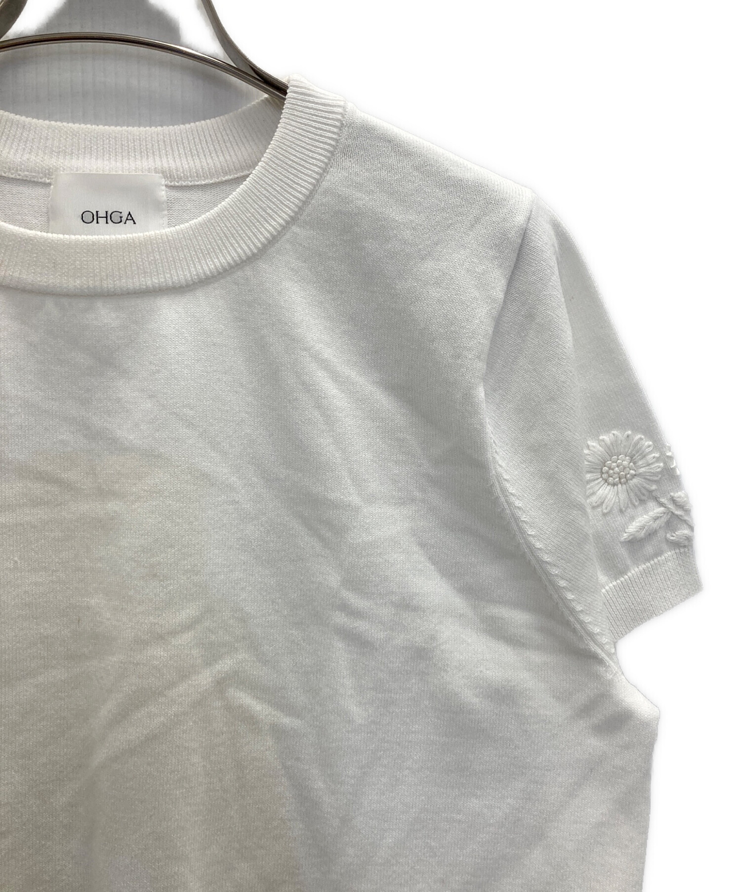 中古・古着通販】OHGA (オオガ) マーガレットサマーニット ホワイト