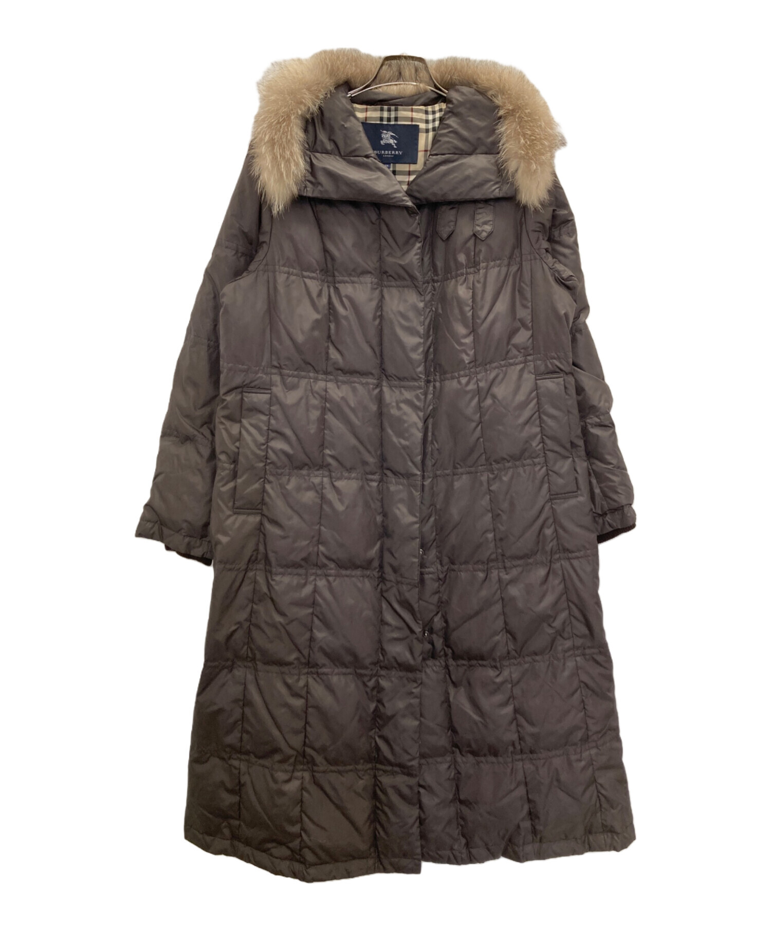 BurberryLondonノバチェック裏地フード付き ロングコートキルティング 中古・古着通販】BURBERRY LONDON (バーバリーロンドン) 裏ノバ