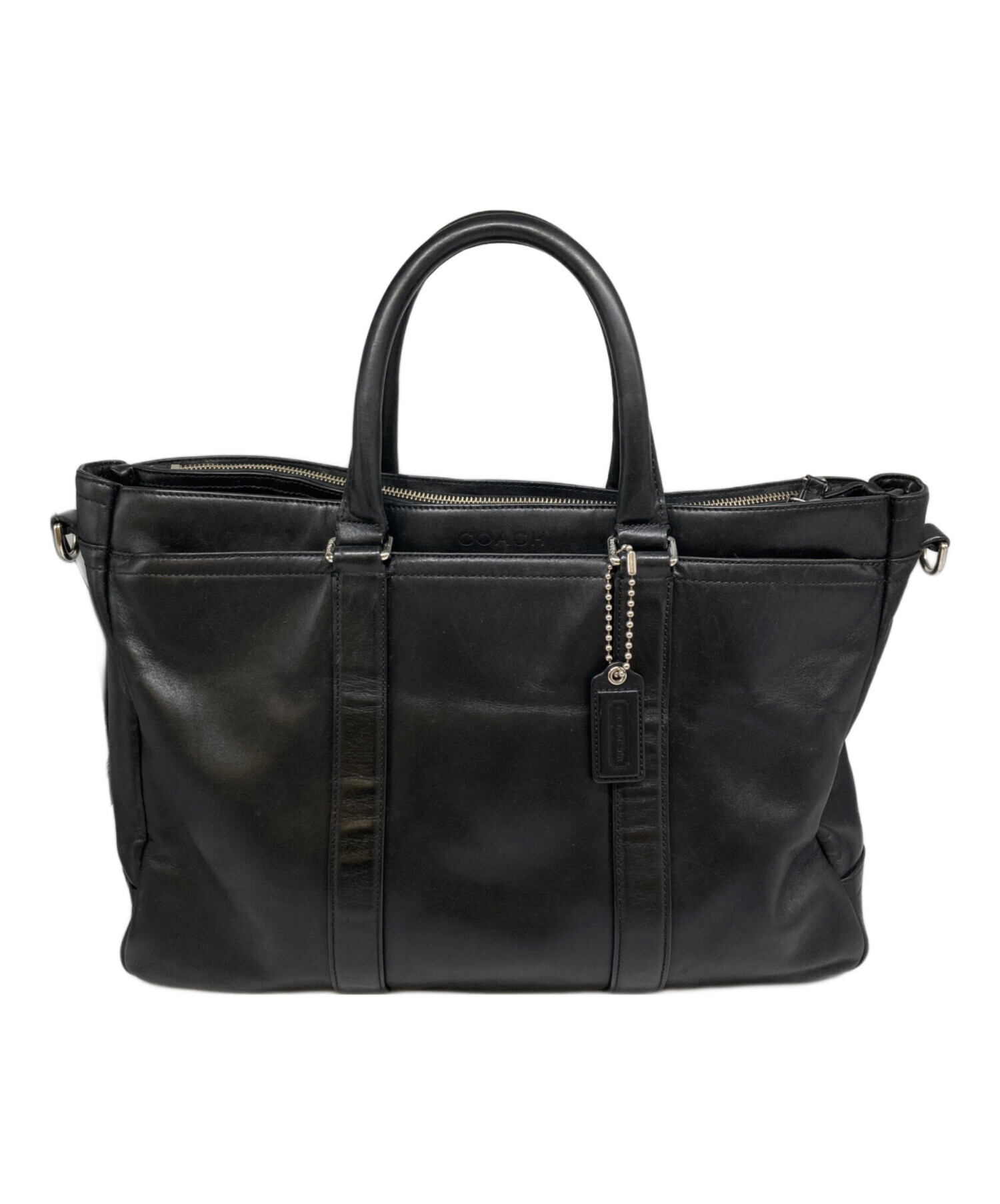 中古・古着通販】COACH (コーチ) レザーブリーフケース ブラック