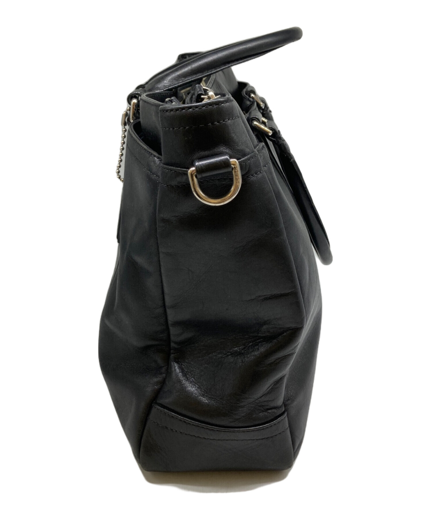 中古・古着通販】COACH (コーチ) レザーブリーフケース ブラック