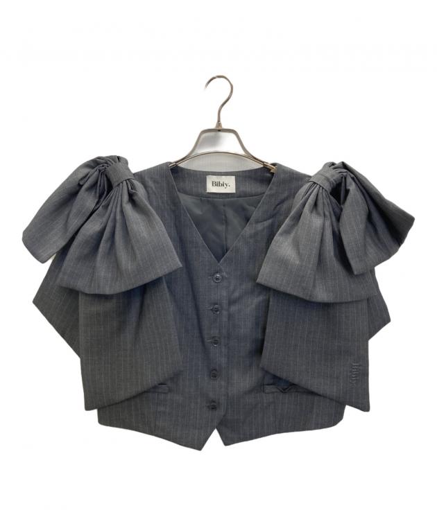 Bibiy. DONNA RIBBON VEST グレー 中古・古着通販】Bibiy. (ビビィ) DONNA RIBBON VEST グレー サイズ