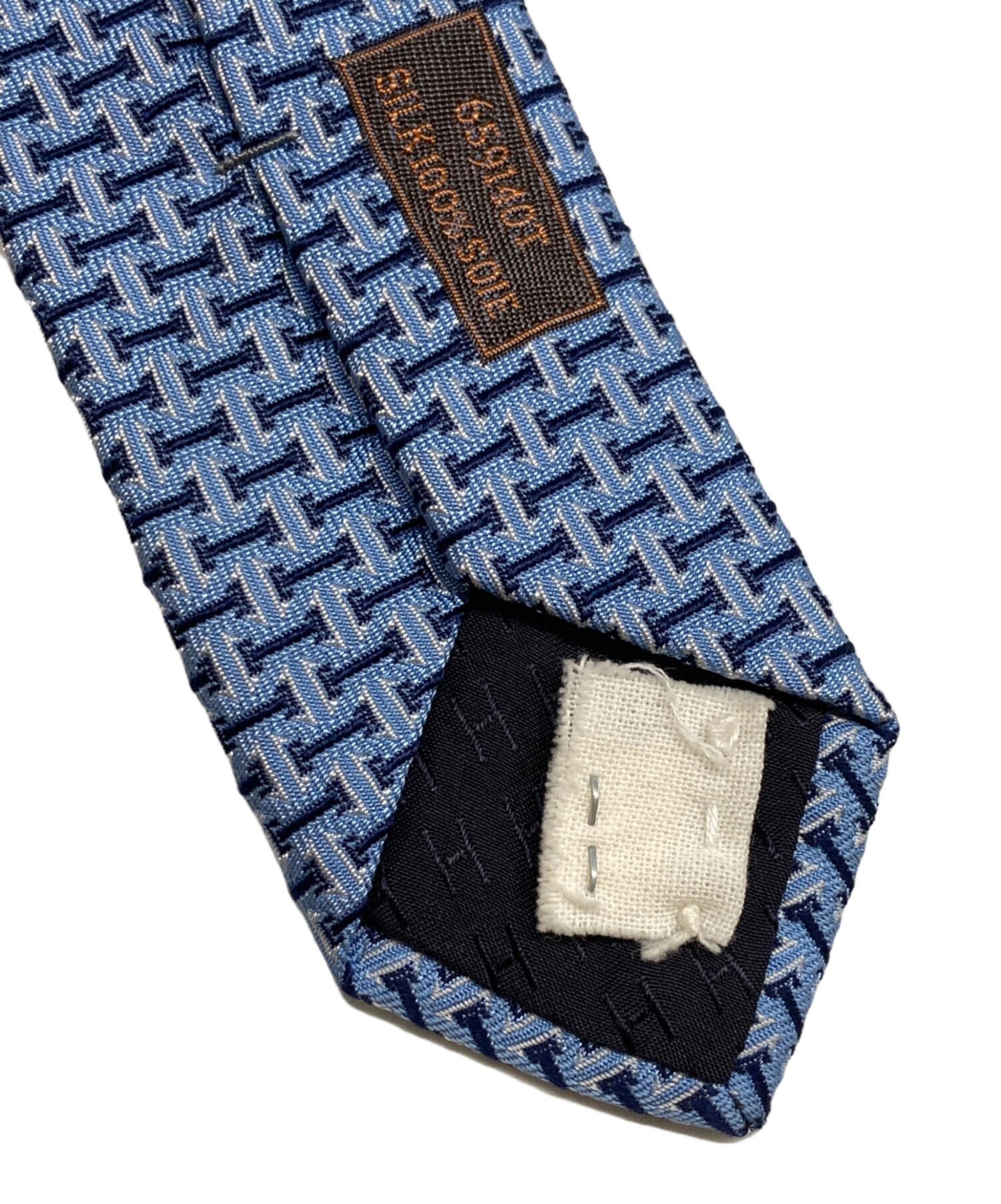 中古・古着通販】HERMES (エルメス) シルクネクタイ ブルー サイズ