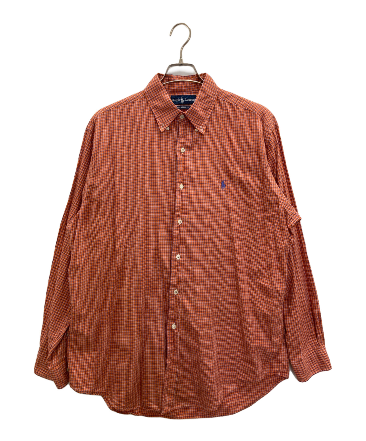 RRL オレンジ チェック柄 長袖シャツ 中古・古着通販】RALPH LAUREN