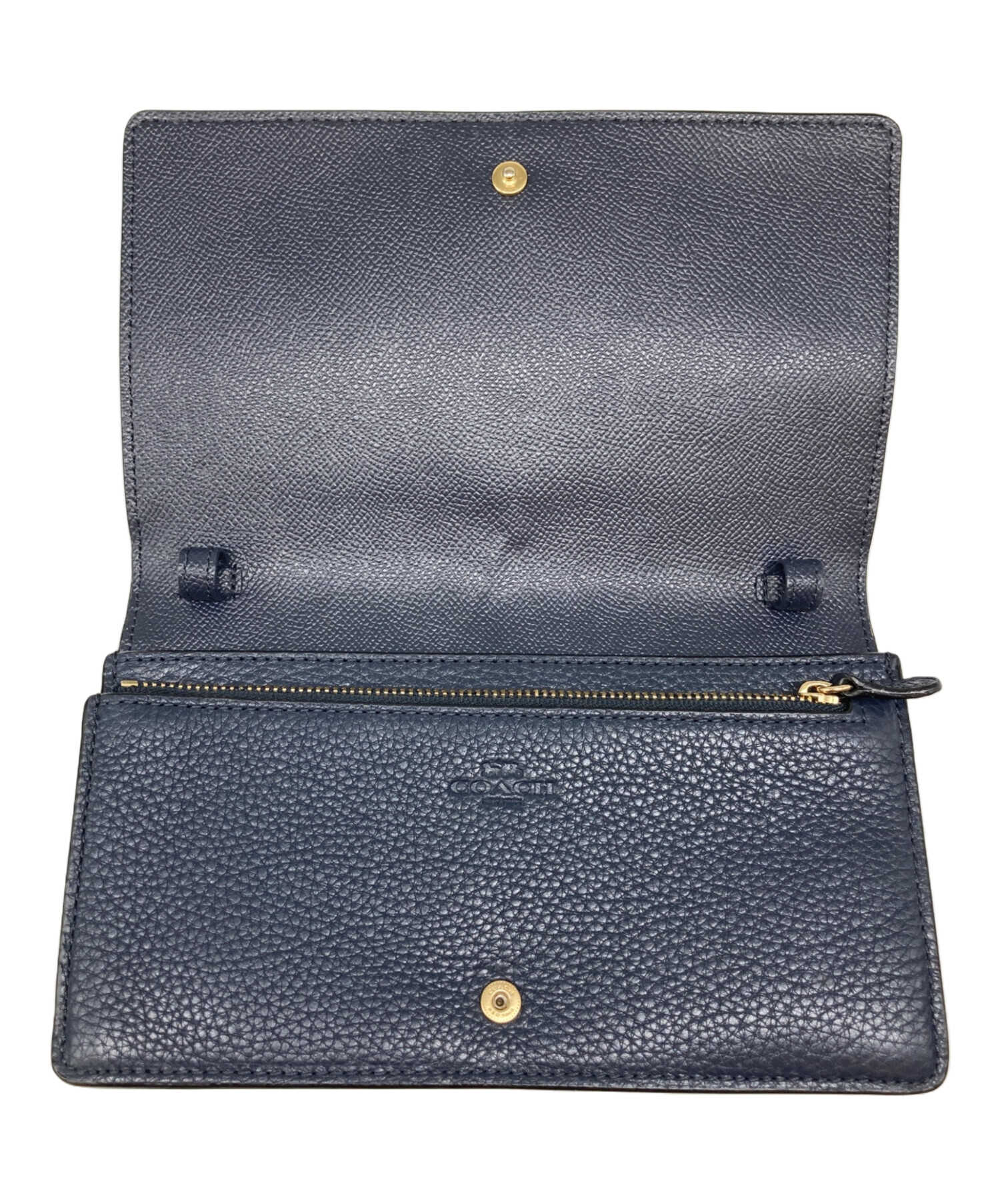 中古・古着通販】COACH (コーチ) ショルダーウォレット ネイビー 