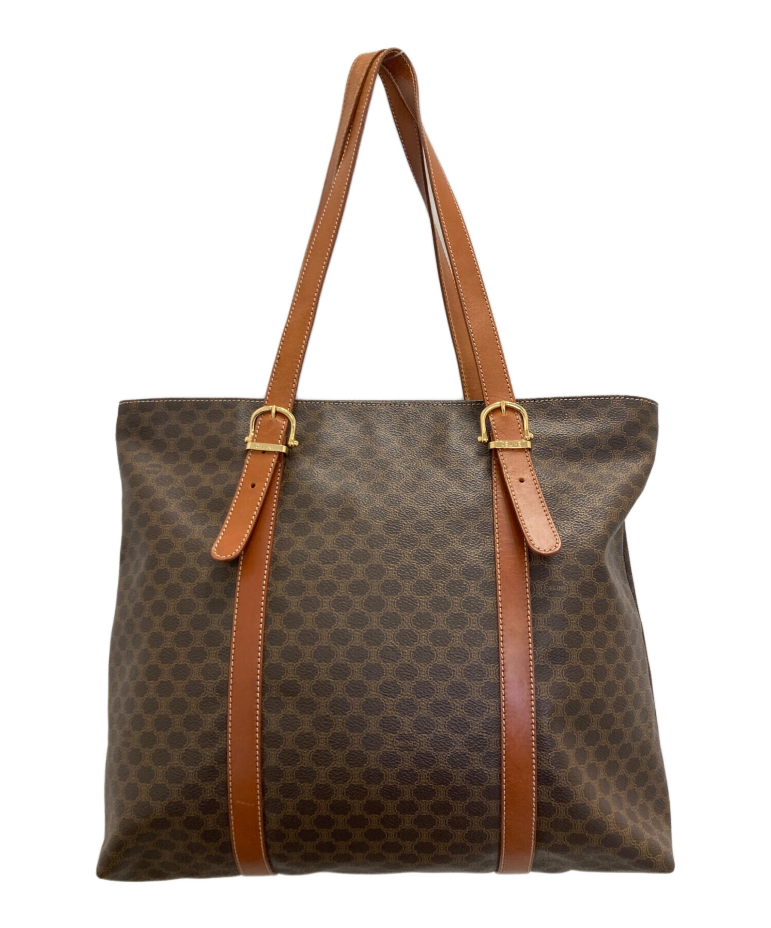 中古・古着通販】CELINE (セリーヌ) マカダム柄トートバッグ ブラウン